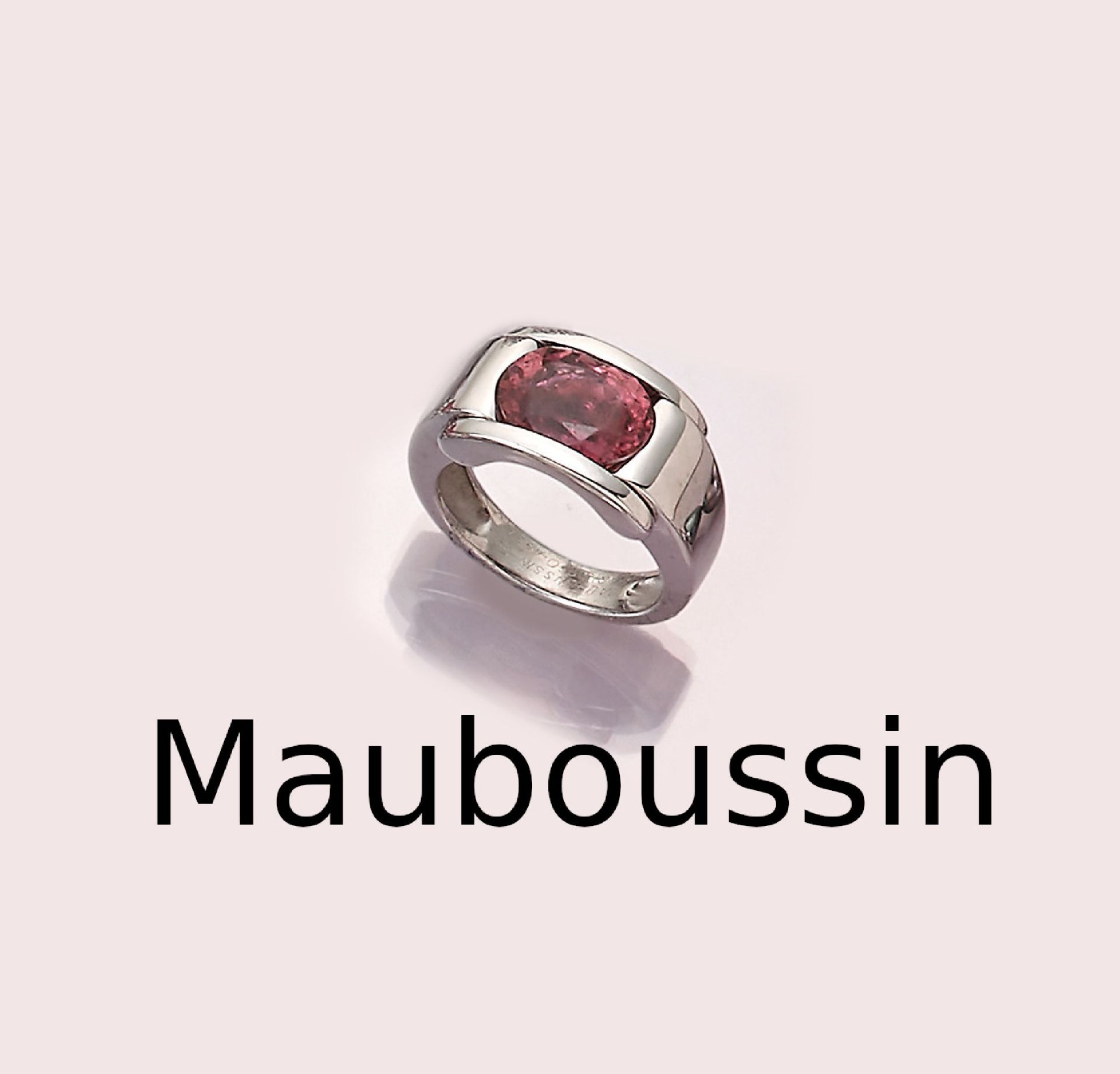 18 kt Gold MAUBOUSSIN Rubellit-Ring, WG 750/000,