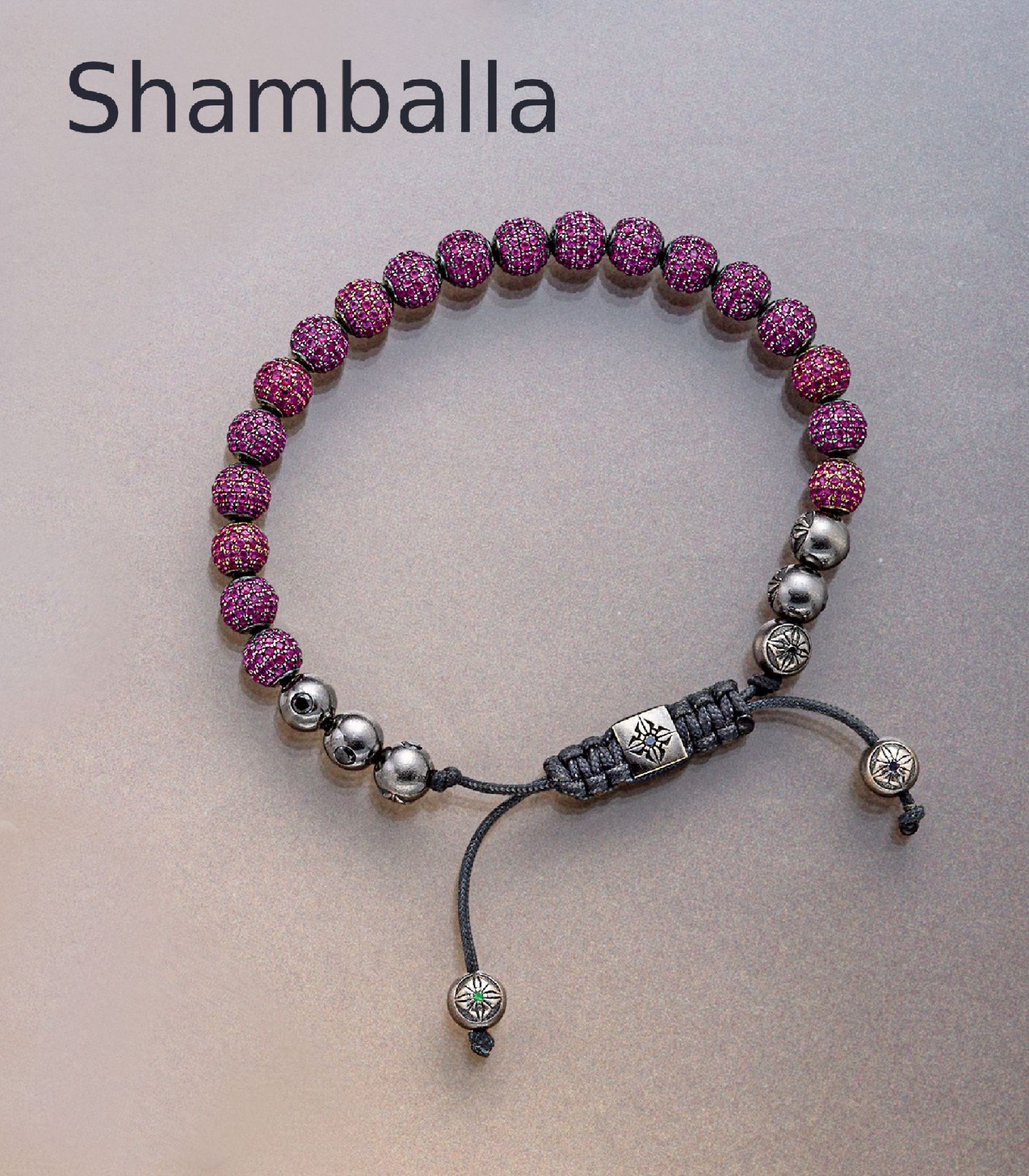 18 kt Gold SHAMBALLA JEWELS Brillant-Rubin -Armband, WG