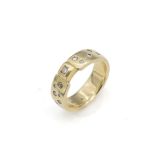 14 kt Gold Diamant-Ring,   GG 585/000, 1 Diamantcarree, 5