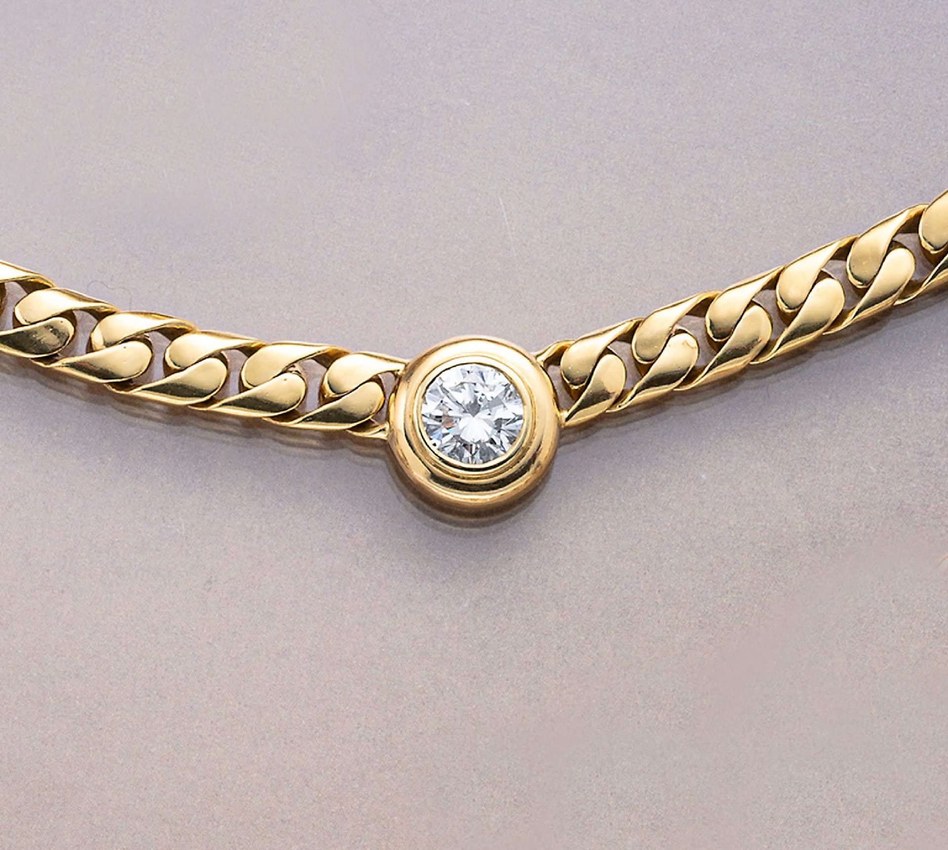 18 kt Gold Brillant-Collier, GG 750/000, qualitätvolle