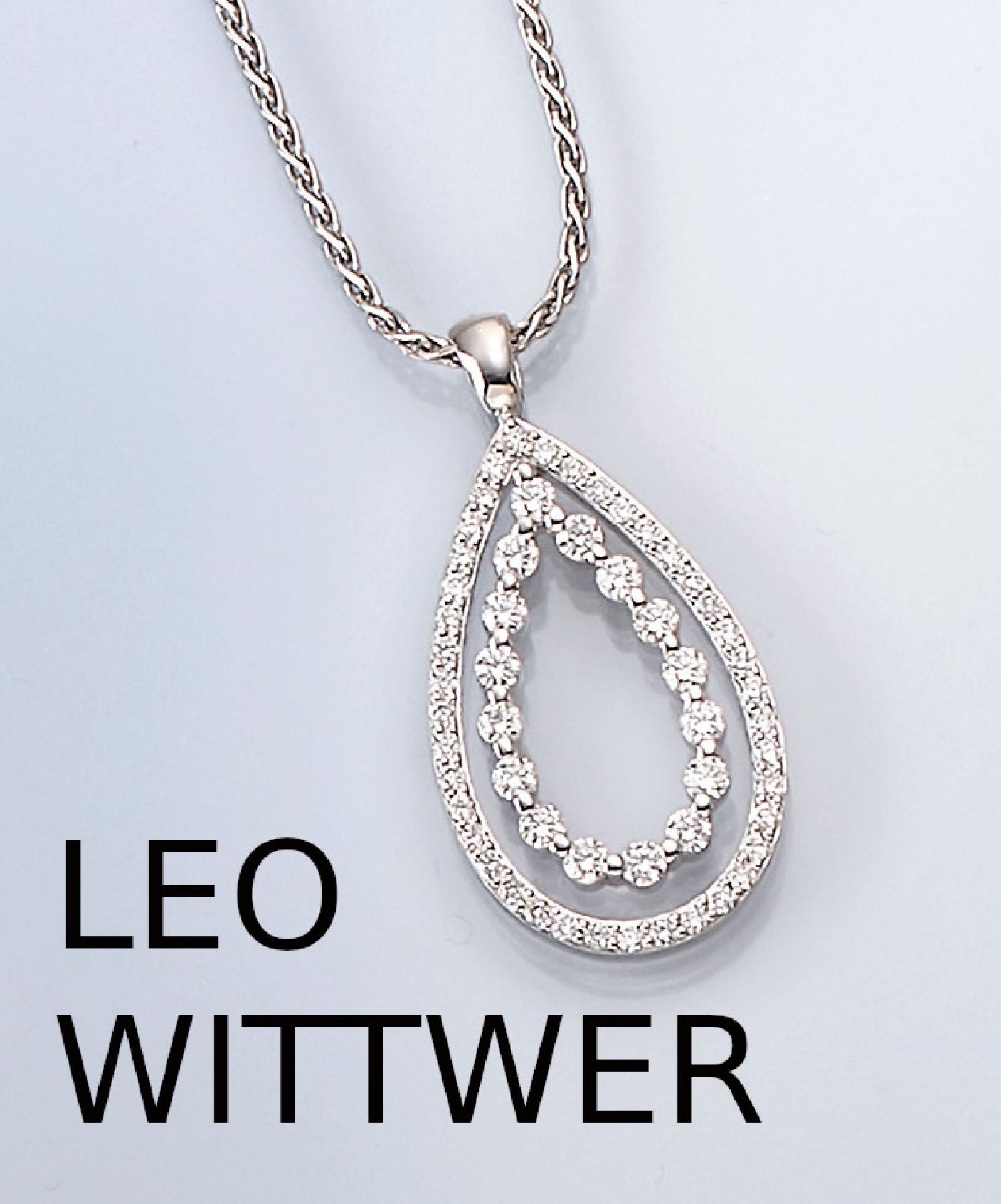 18 kt Gold LEO WITTWER Brillant-Anhänger,   WG 750/000,