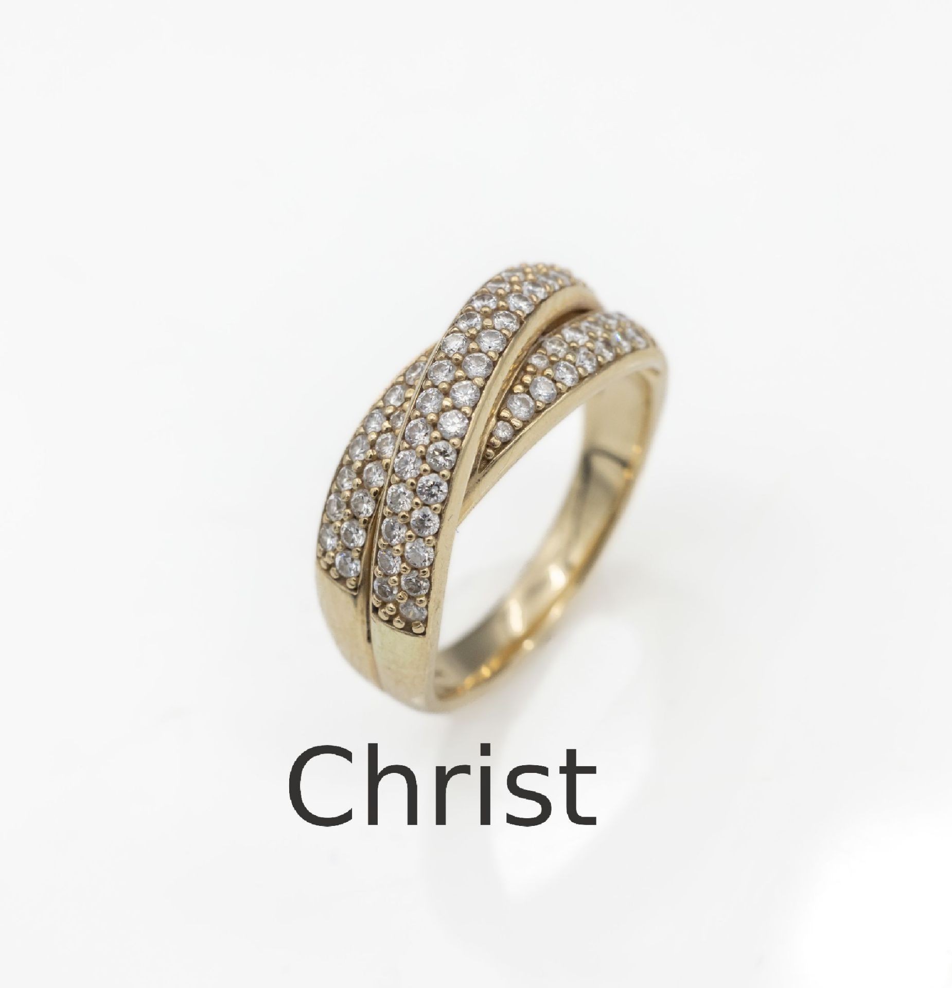 14 kt Gold CHRIST Brillant-Ring, GG 585/000,   61