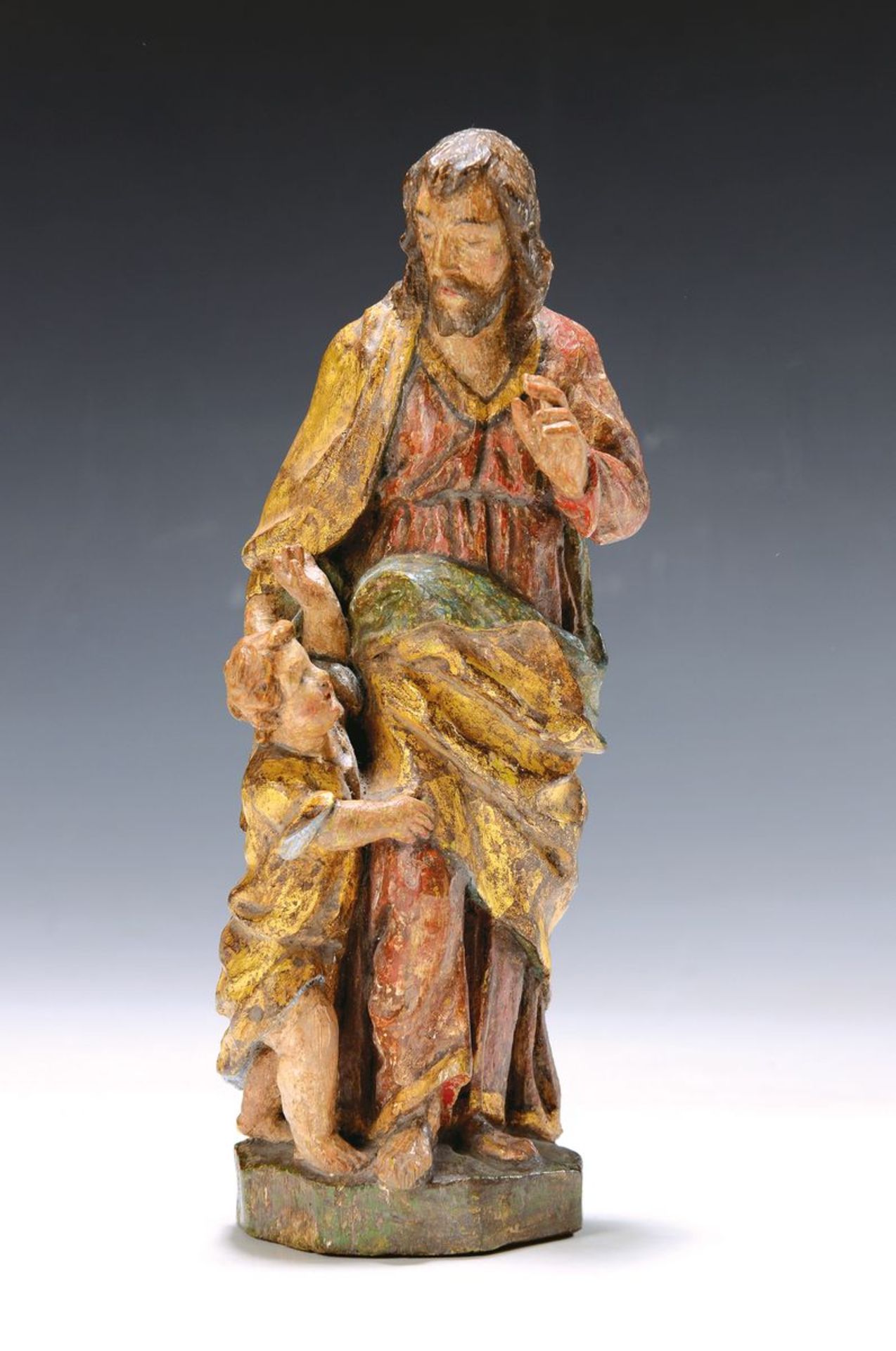 Kleine Heiligenfigur, Barock, um, 1750/60, Hl. Josef mit
