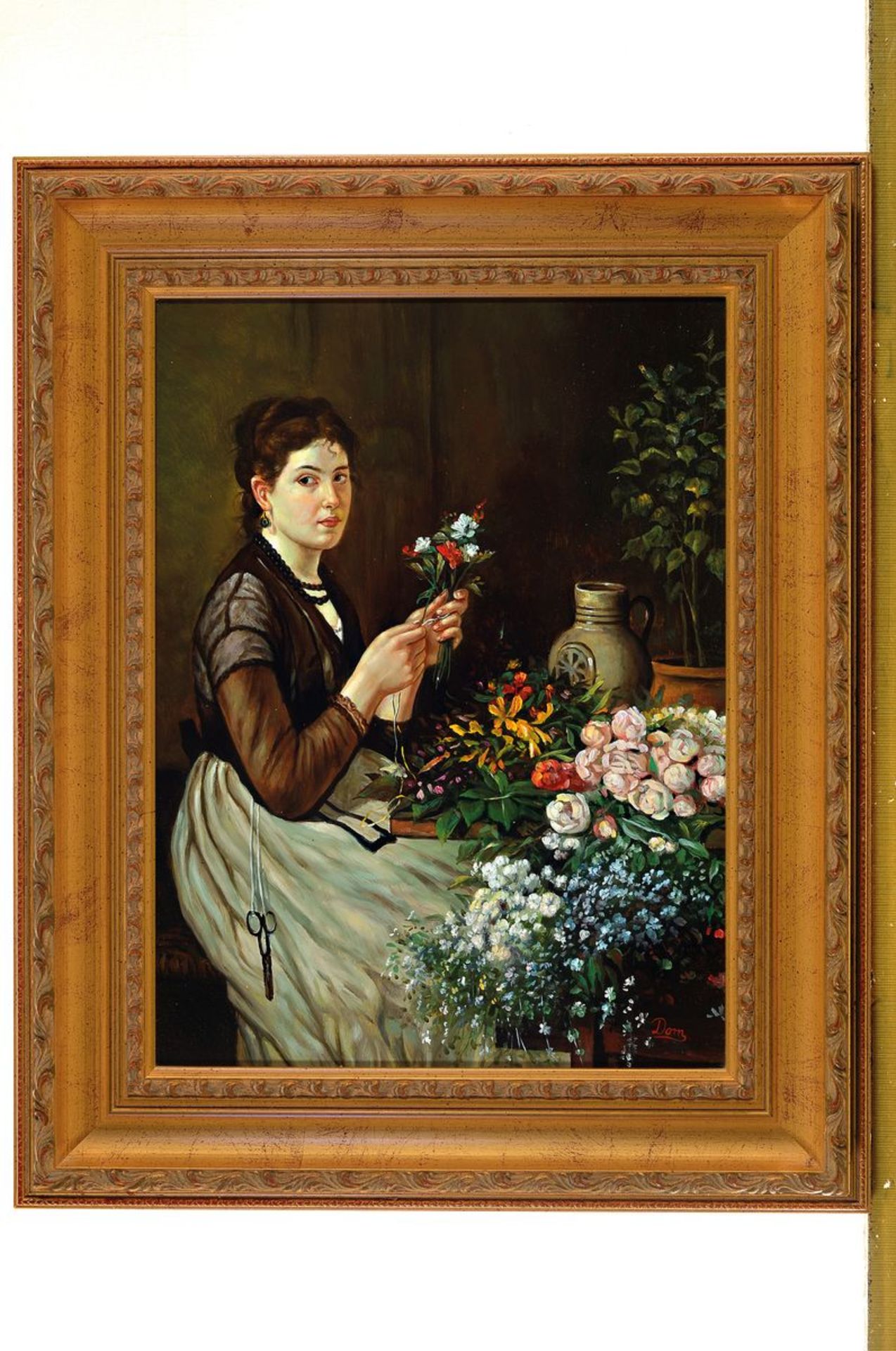 Dorn, Künstler des 20.Jh., Porträt einer Floristin bei - Image 3 of 3