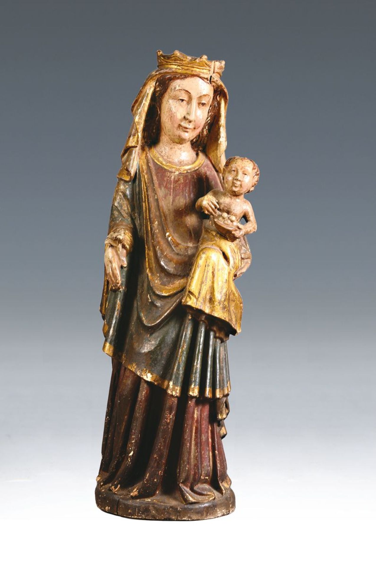 Gotische Madonna mit Kind, Frankreich, wohl 15. Jh.,