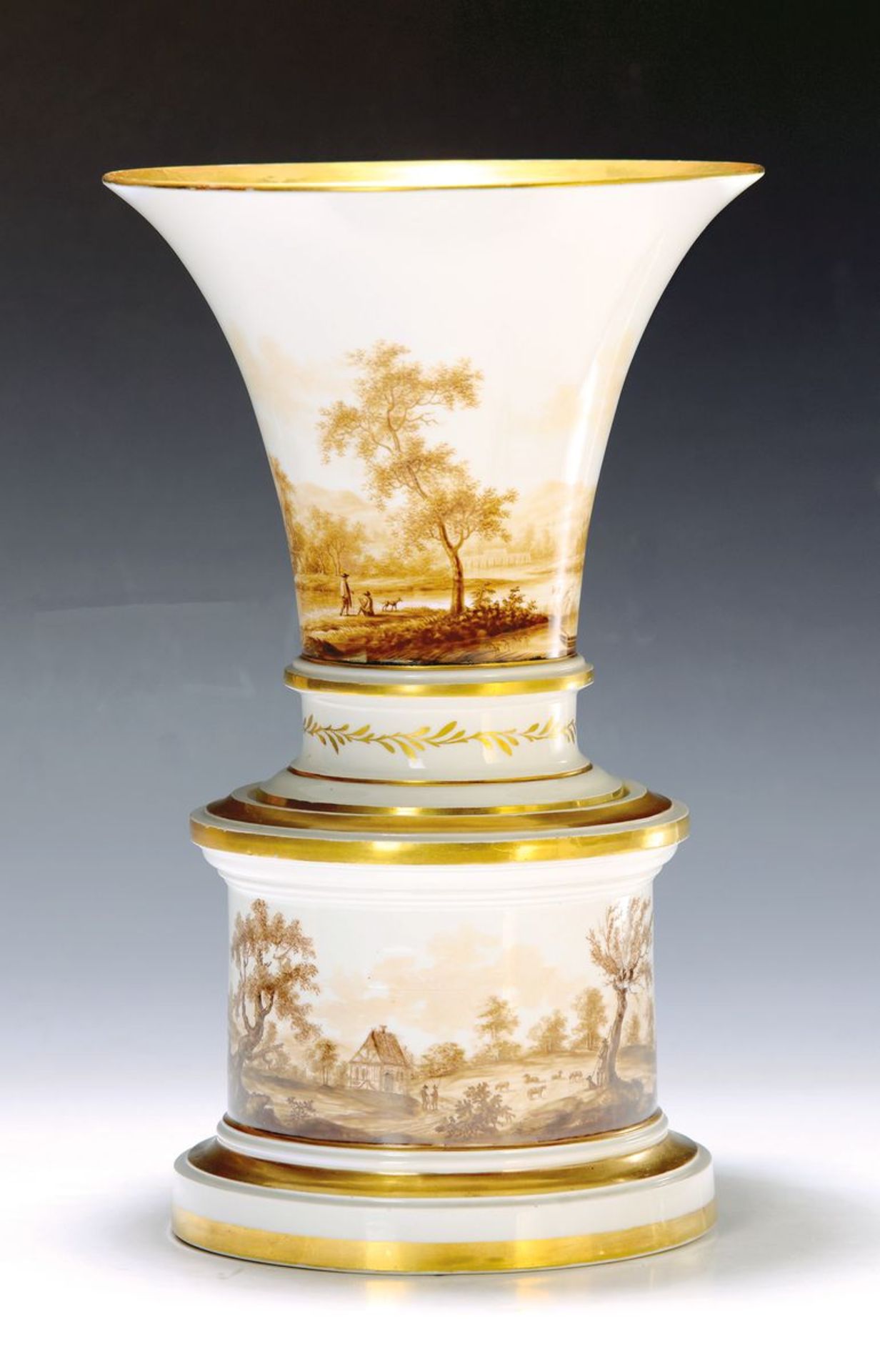 Vase mit Postament, Fürstenberg, 18. Jh. bis 1840,