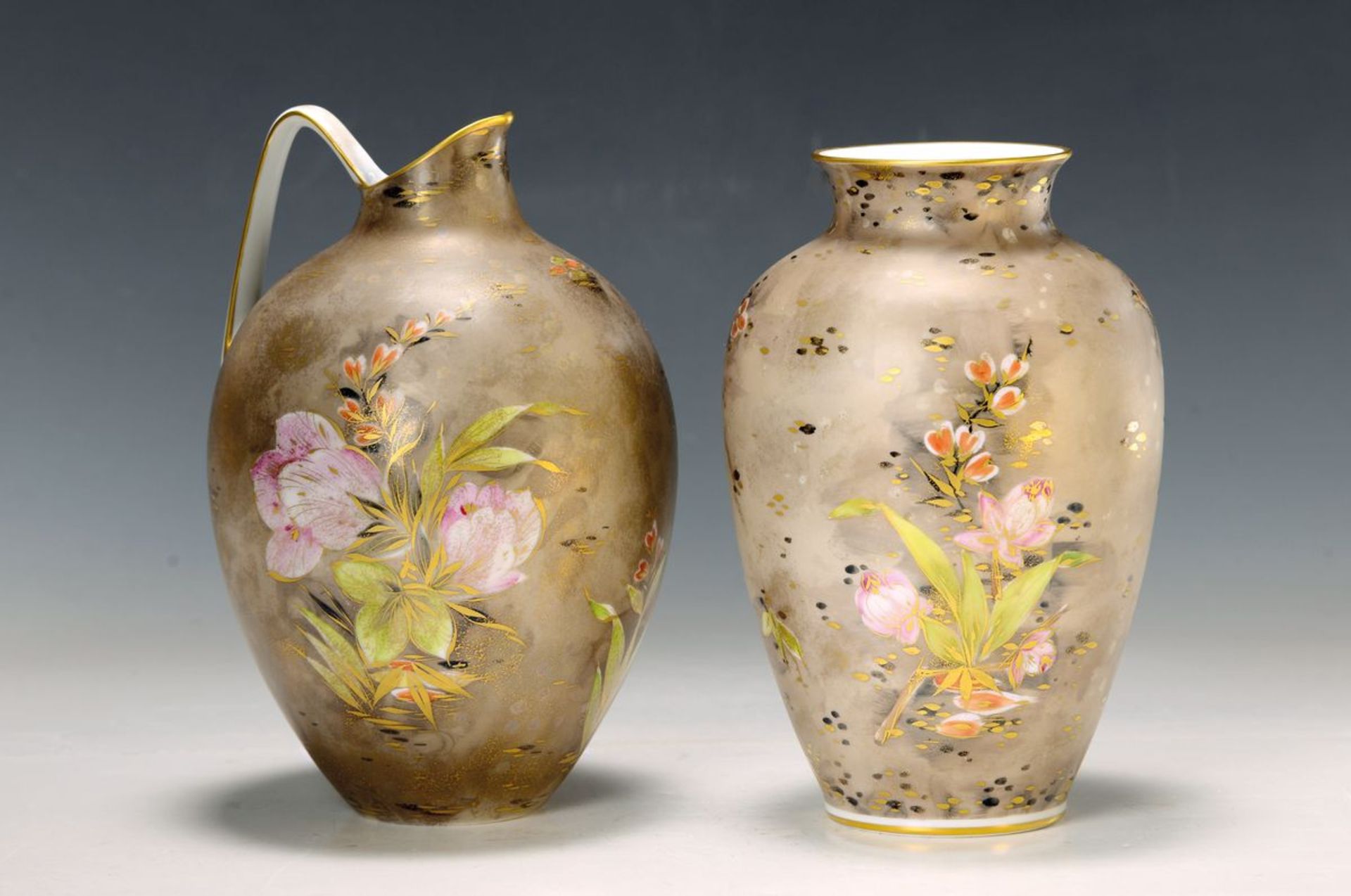 Vase und Krug, Rosenthal, Traumland, W. Mutze, handbemalt,