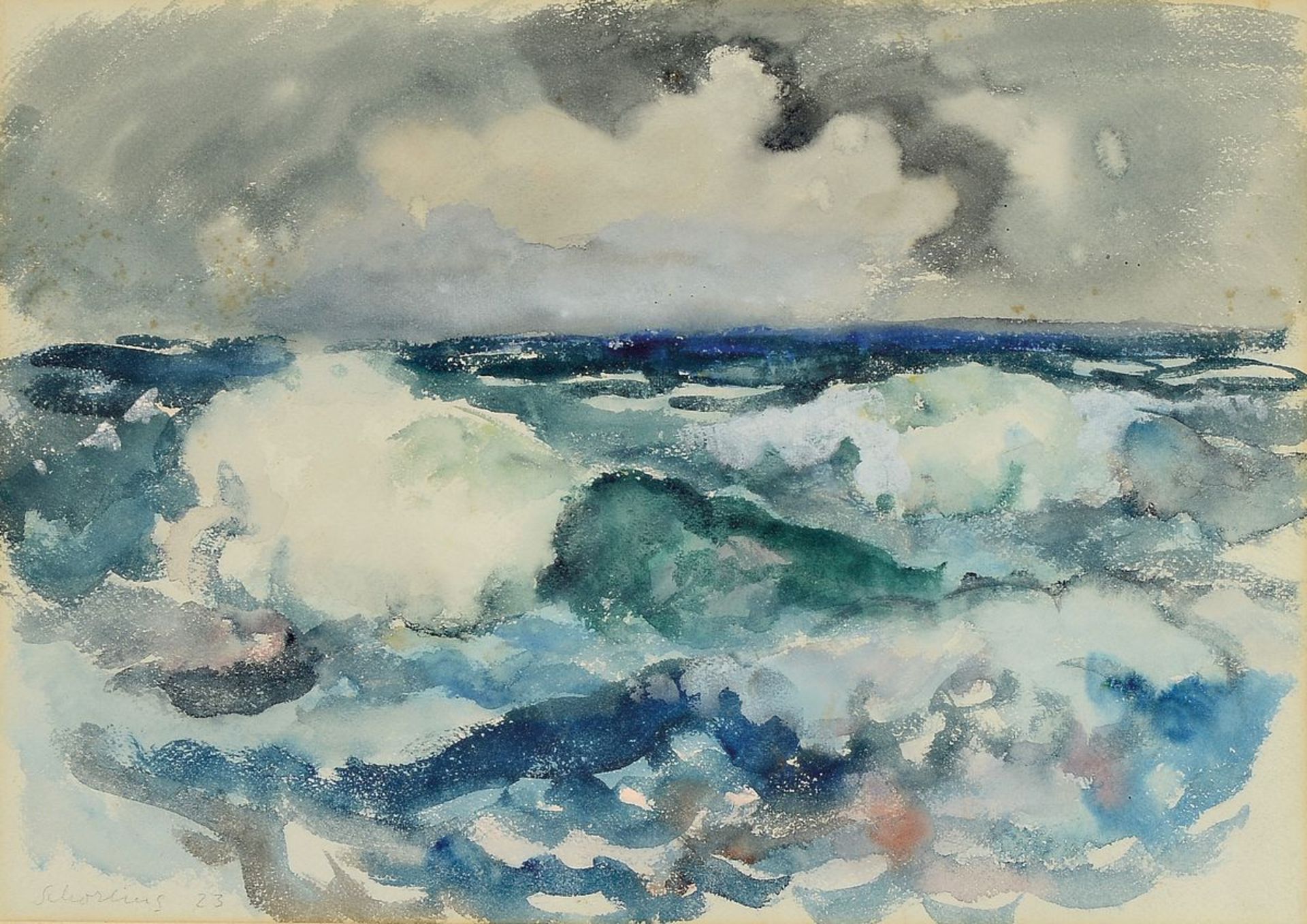 Adolf Schorling, 1895-1973,  Aquarell, maritime