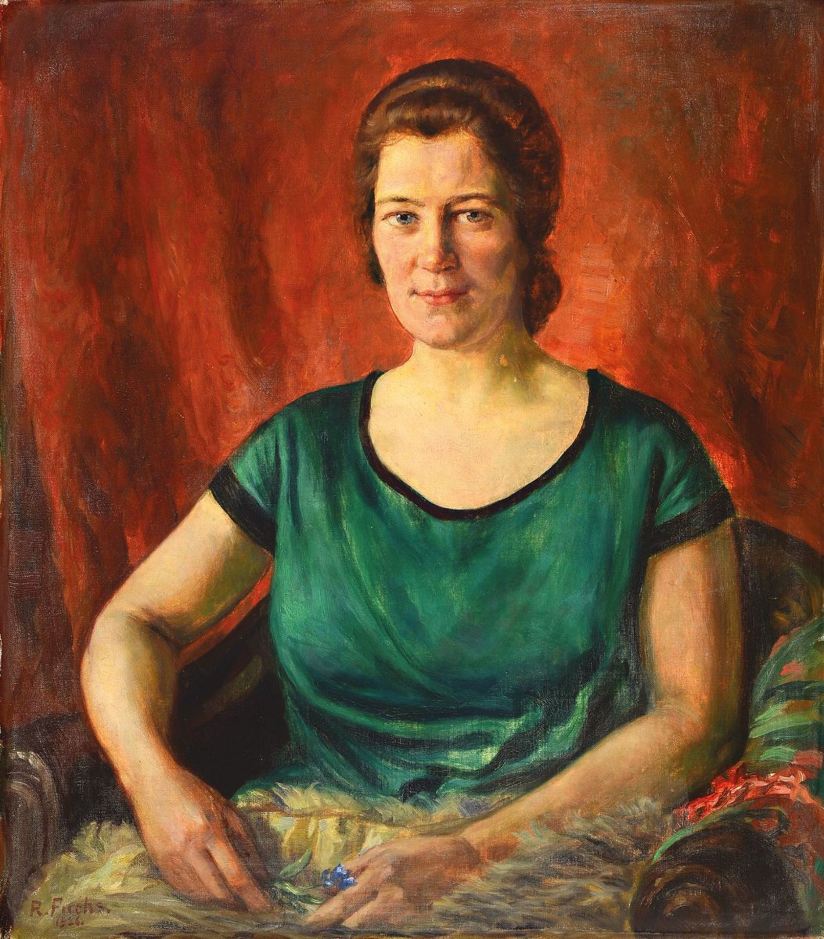 Robert Fuchs, 1896-1981, Porträt einer Frau im grünen