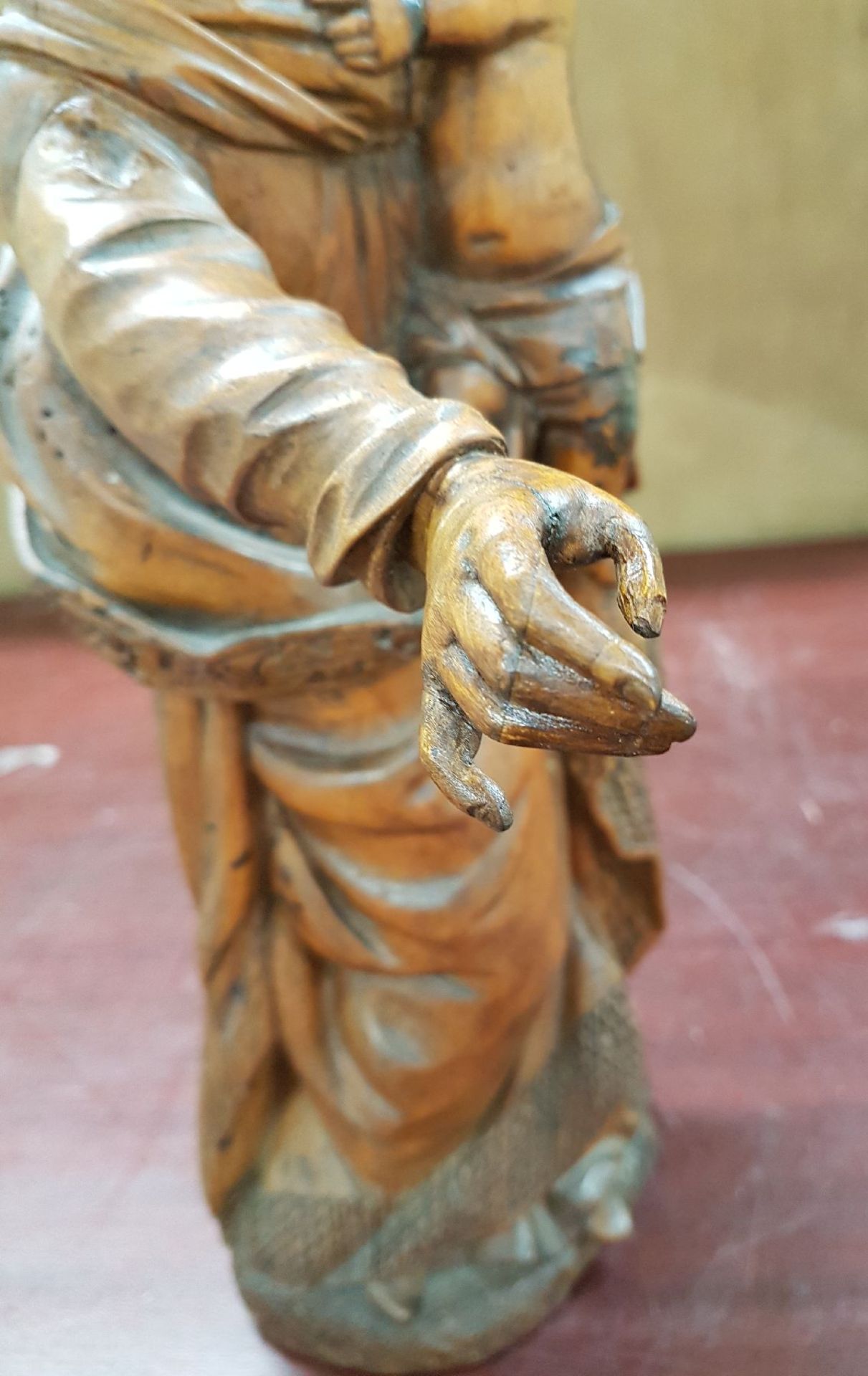 Heiligenfigur, süddeutsch, 17. Jh.,  Obstholz, Mutter - Bild 8 aus 8