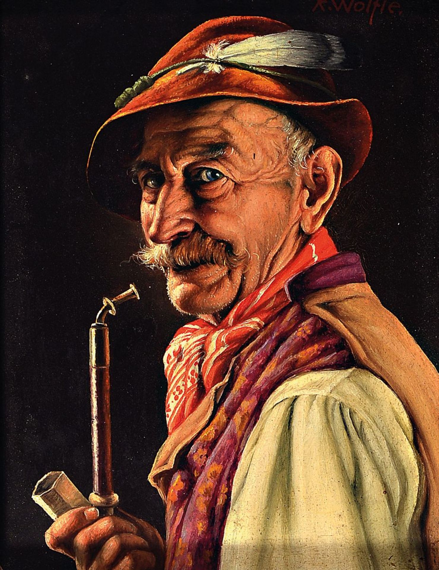 Franz Xaver Wölfle, 1887-1972,  Charakterporträt, Bauer