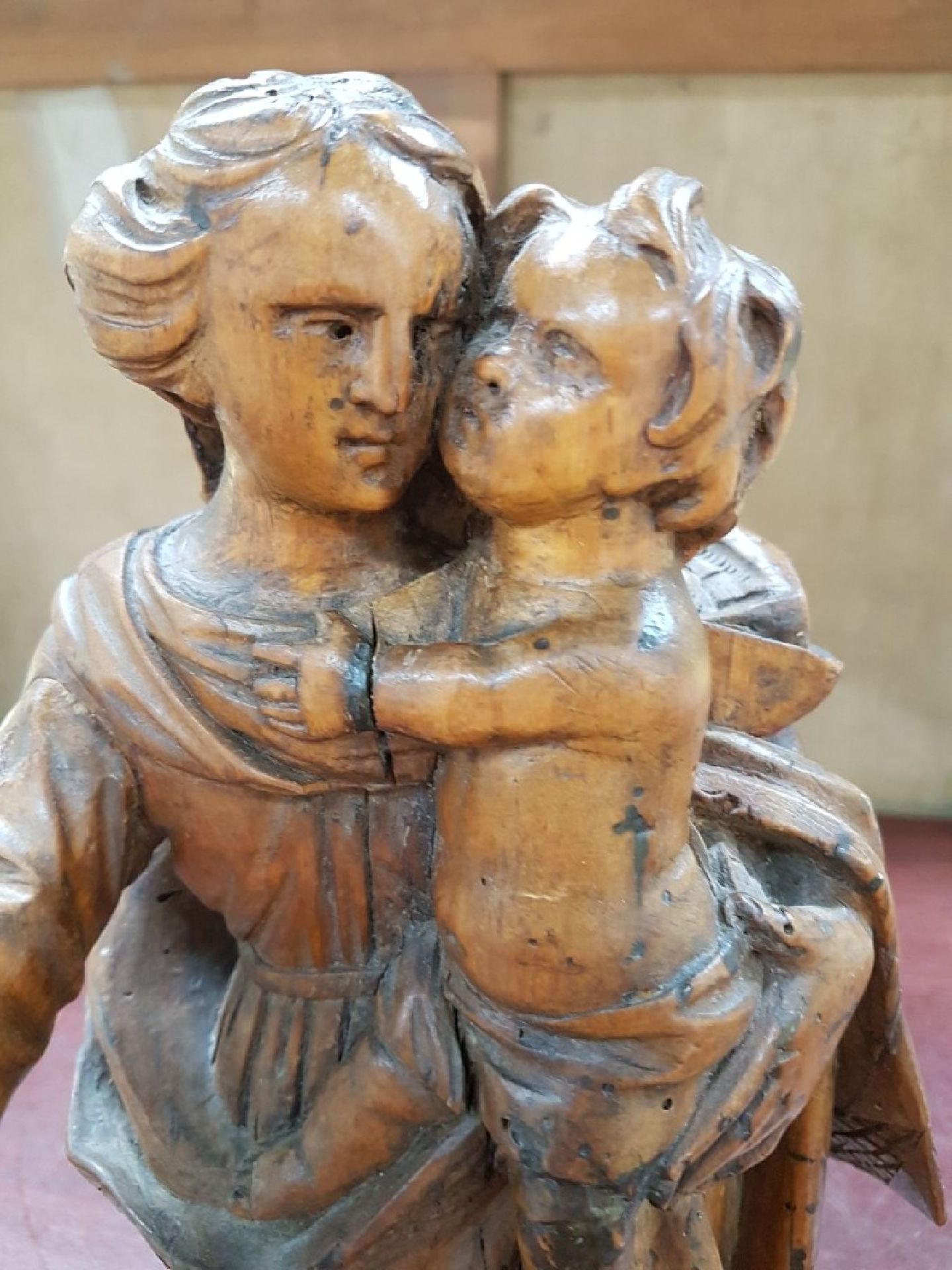 Heiligenfigur, süddeutsch, 17. Jh.,  Obstholz, Mutter - Bild 4 aus 8