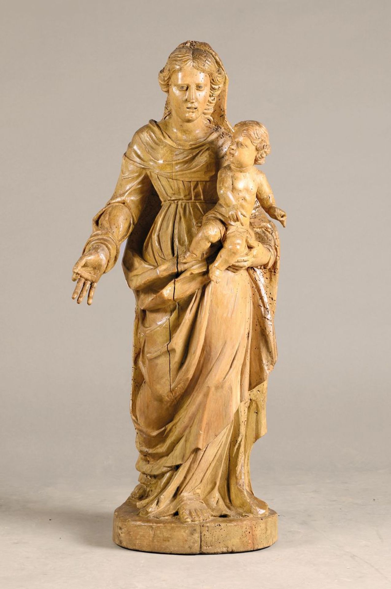 Große Heiligenfigur, süddeutsch, 18. Jh.,  Mutter Gottes