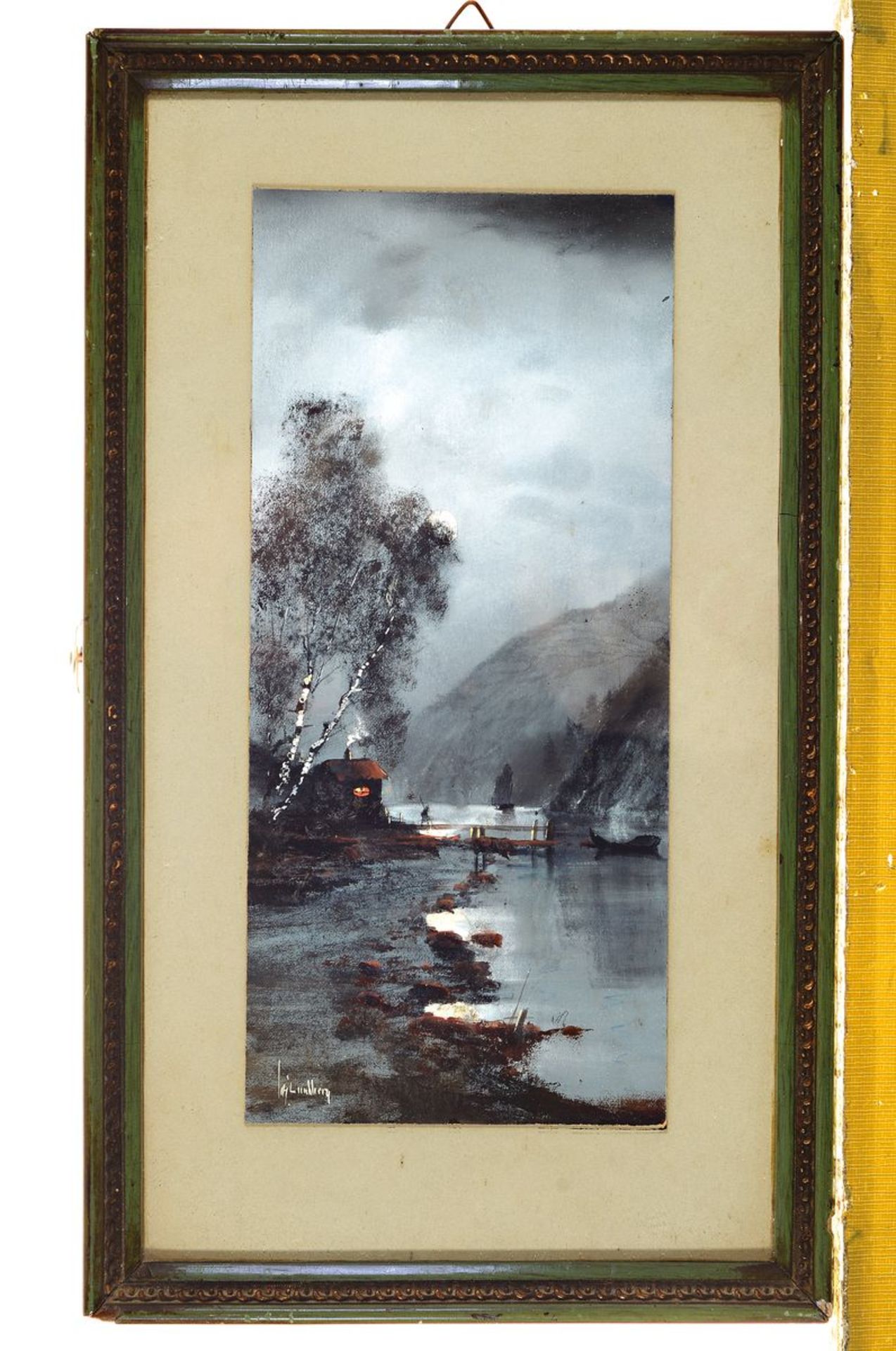 August Frederik Lundberg, 1878-1928,  Nacht am Fjord, - Bild 3 aus 3