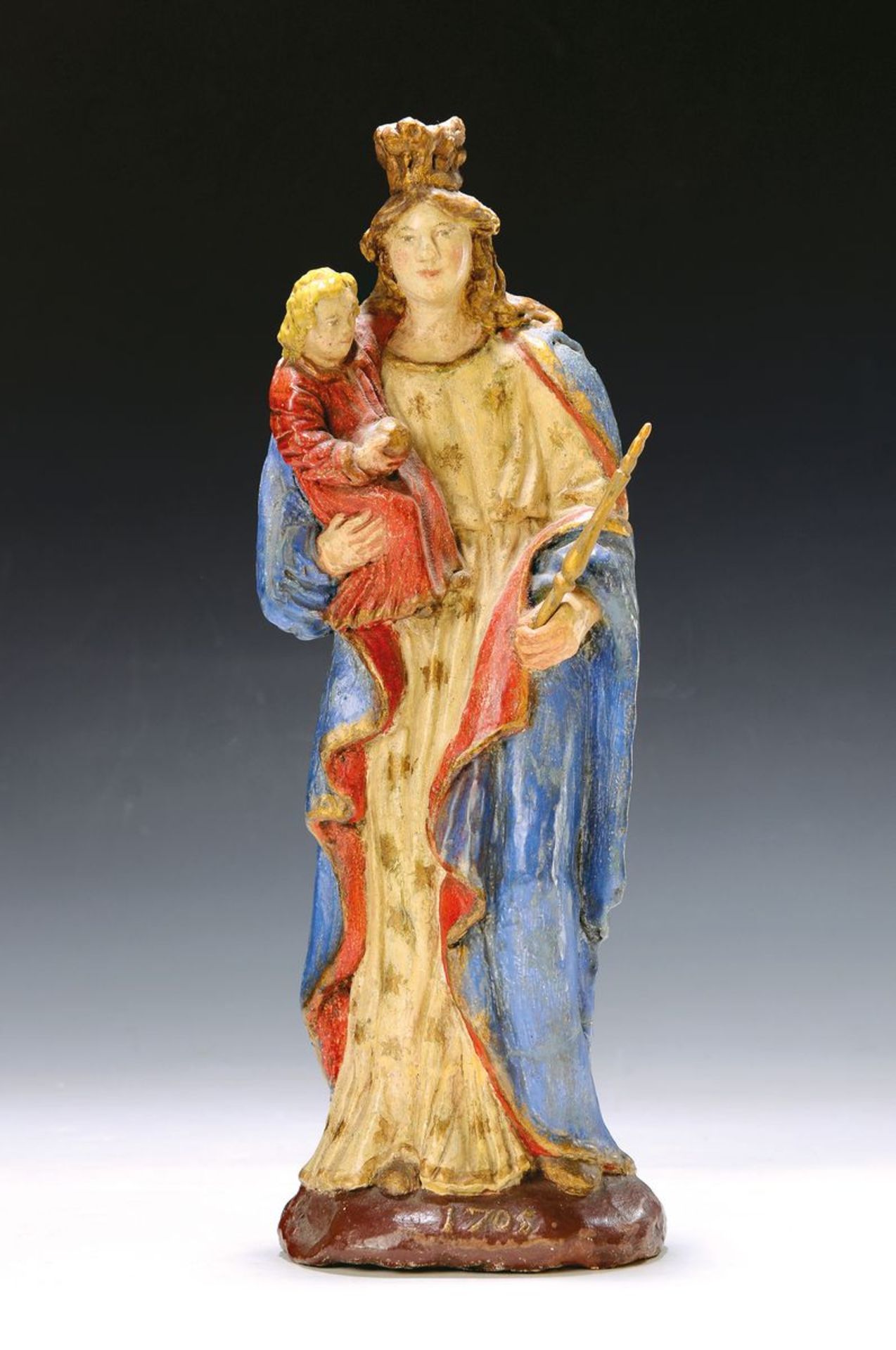 Mutter Gottes mit Kind, Frankreich, datiert 1705,