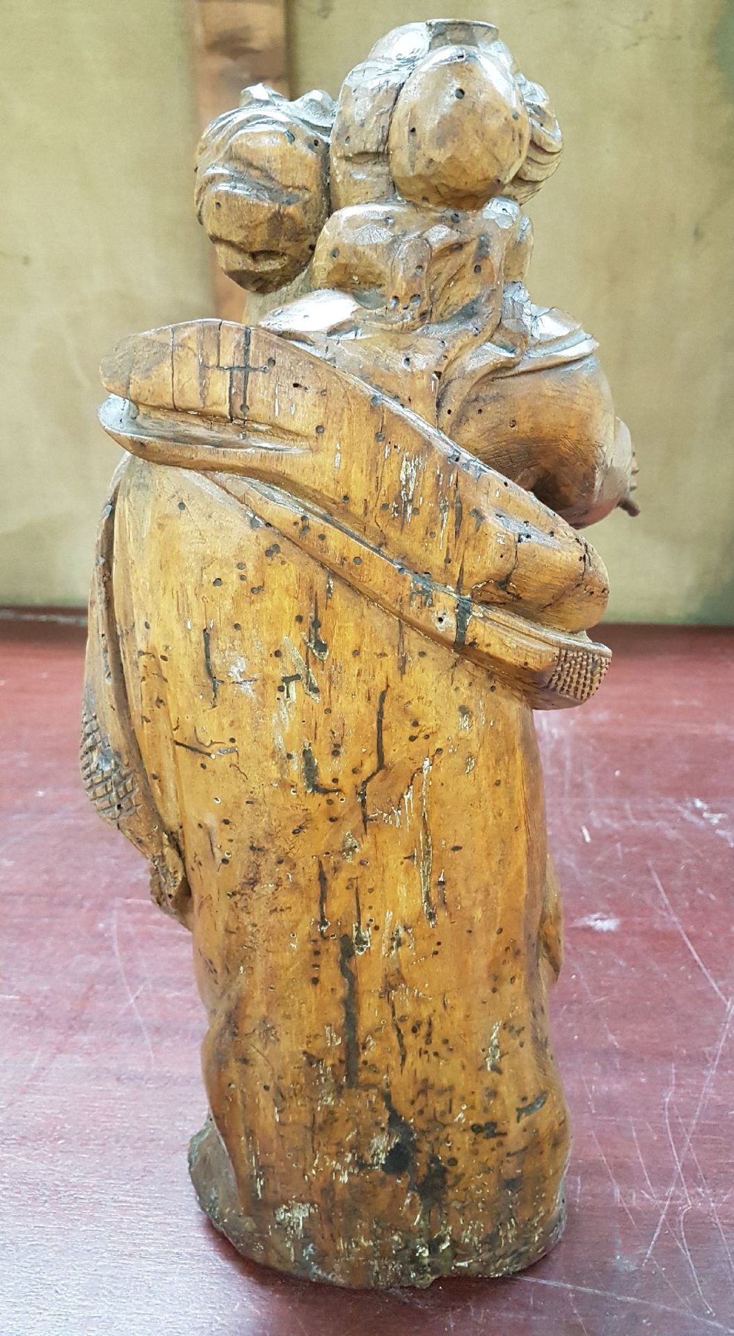 Heiligenfigur, süddeutsch, 17. Jh.,  Obstholz, Mutter - Bild 7 aus 8