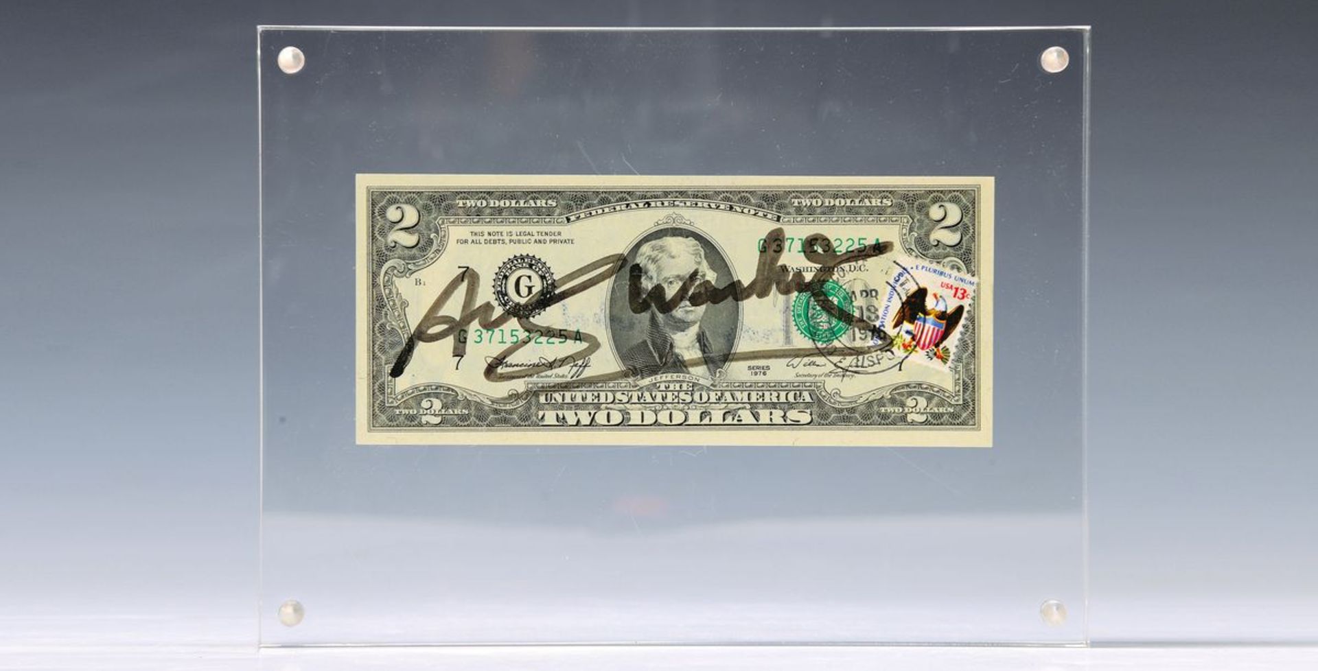 Andy Warhol, 1928-1987, ' 2 Dollars', dieser mit Magnet