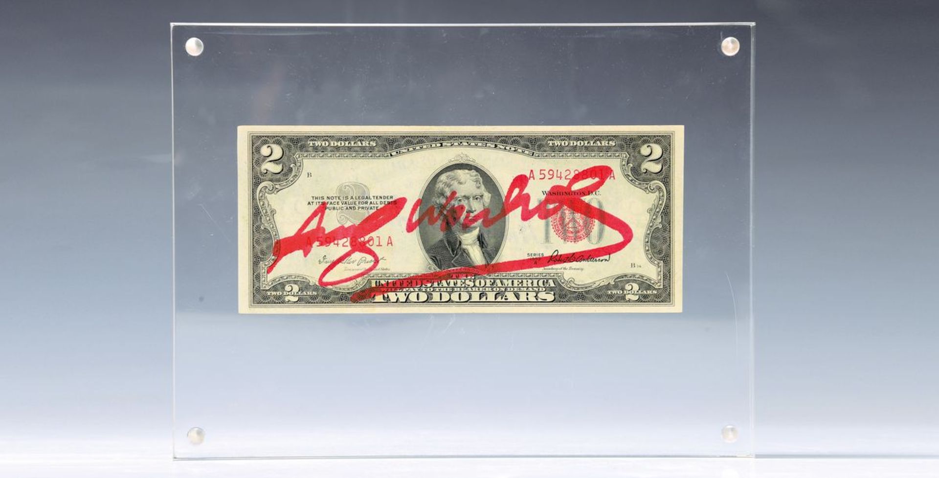 Andy Warhol, 1928-1987, '2 Dollars', dieser mit Magnet