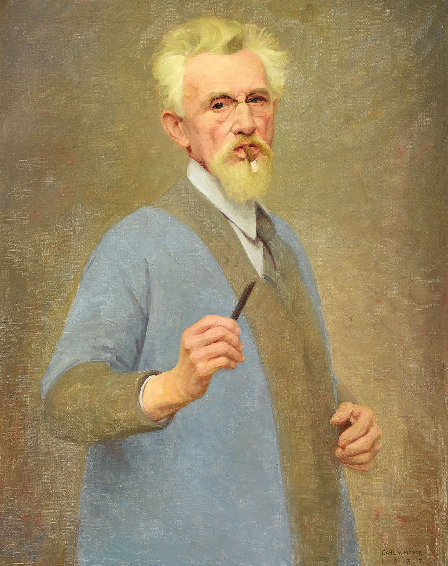 Carl Vilhelm Meyer, 1870-1938 dänisch, Selbstbildnis des