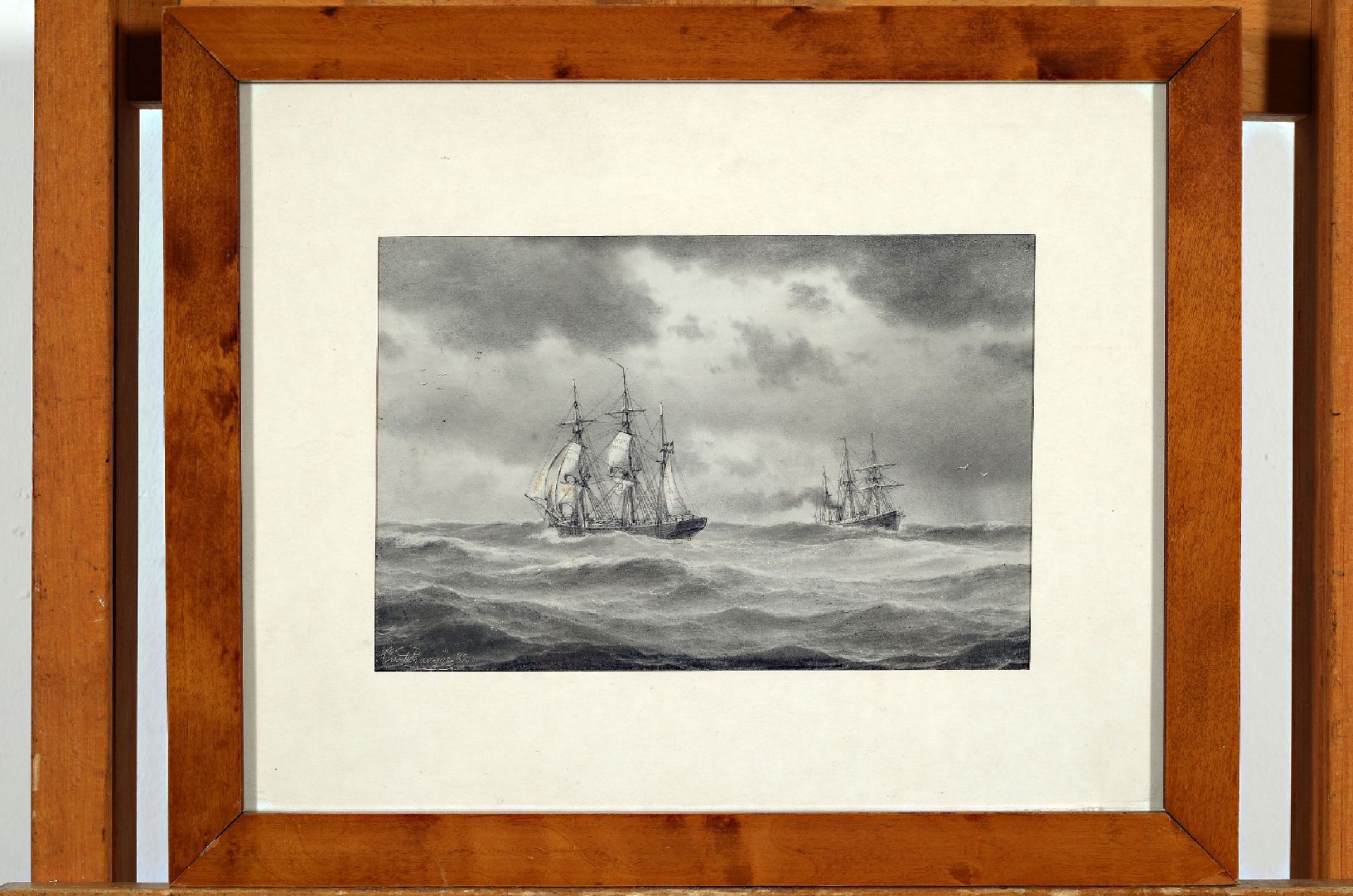 Carl Emil Baagoe, 1829-1902 Kopenhagen,  Segelschiffe auf