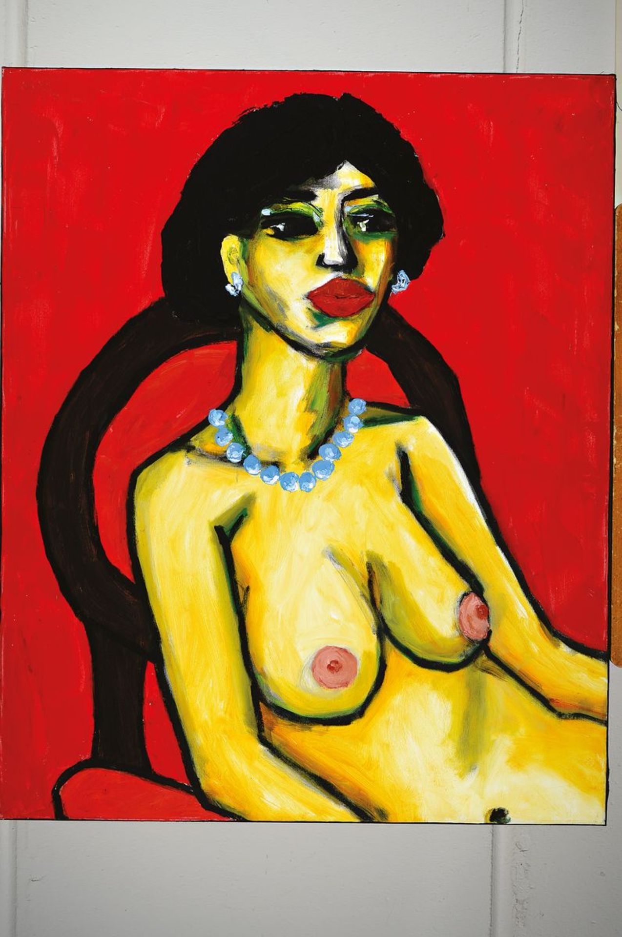 Gernot Kissel, 1939-2008 Worms,  Frauenakt auf rotem - Bild 2 aus 2