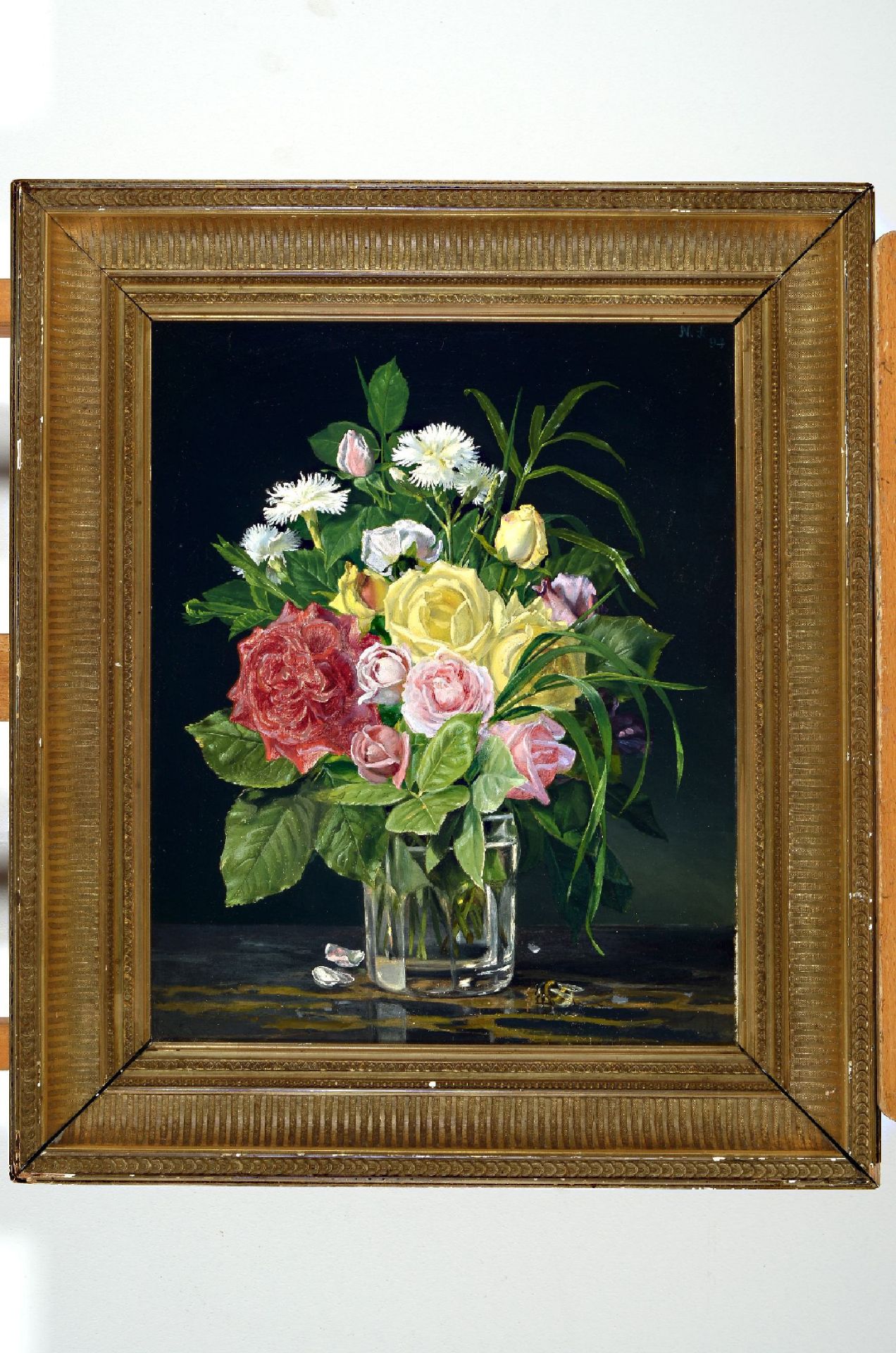 Nilaus Fristrup, 1837-1909, Blumenstillleben, Öl/Lwd,