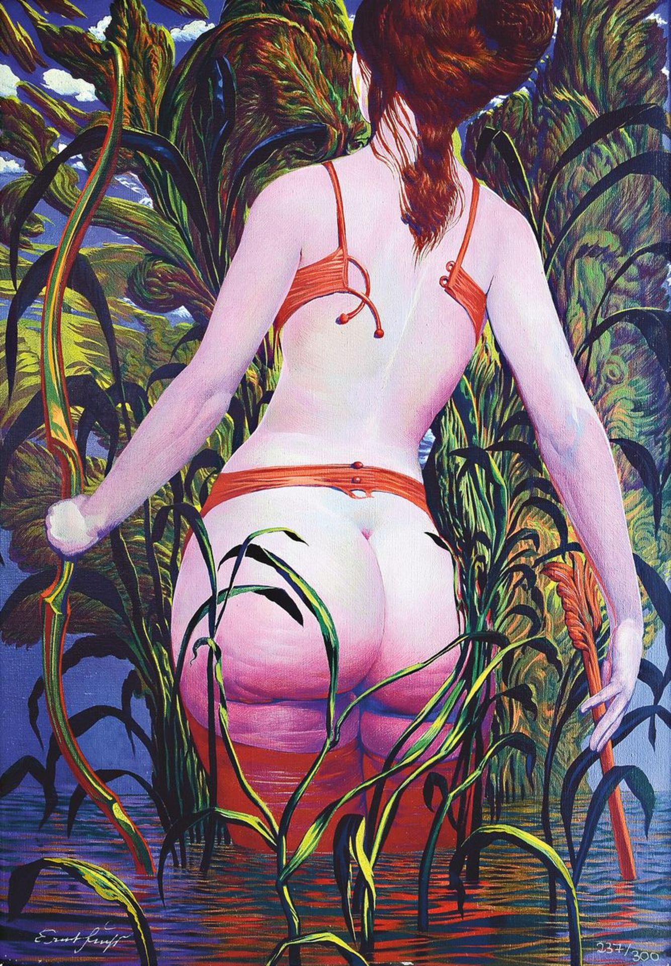 Ernst Fuchs, 1930-2015,  Dianah, Gicleedruck auf Lwd,