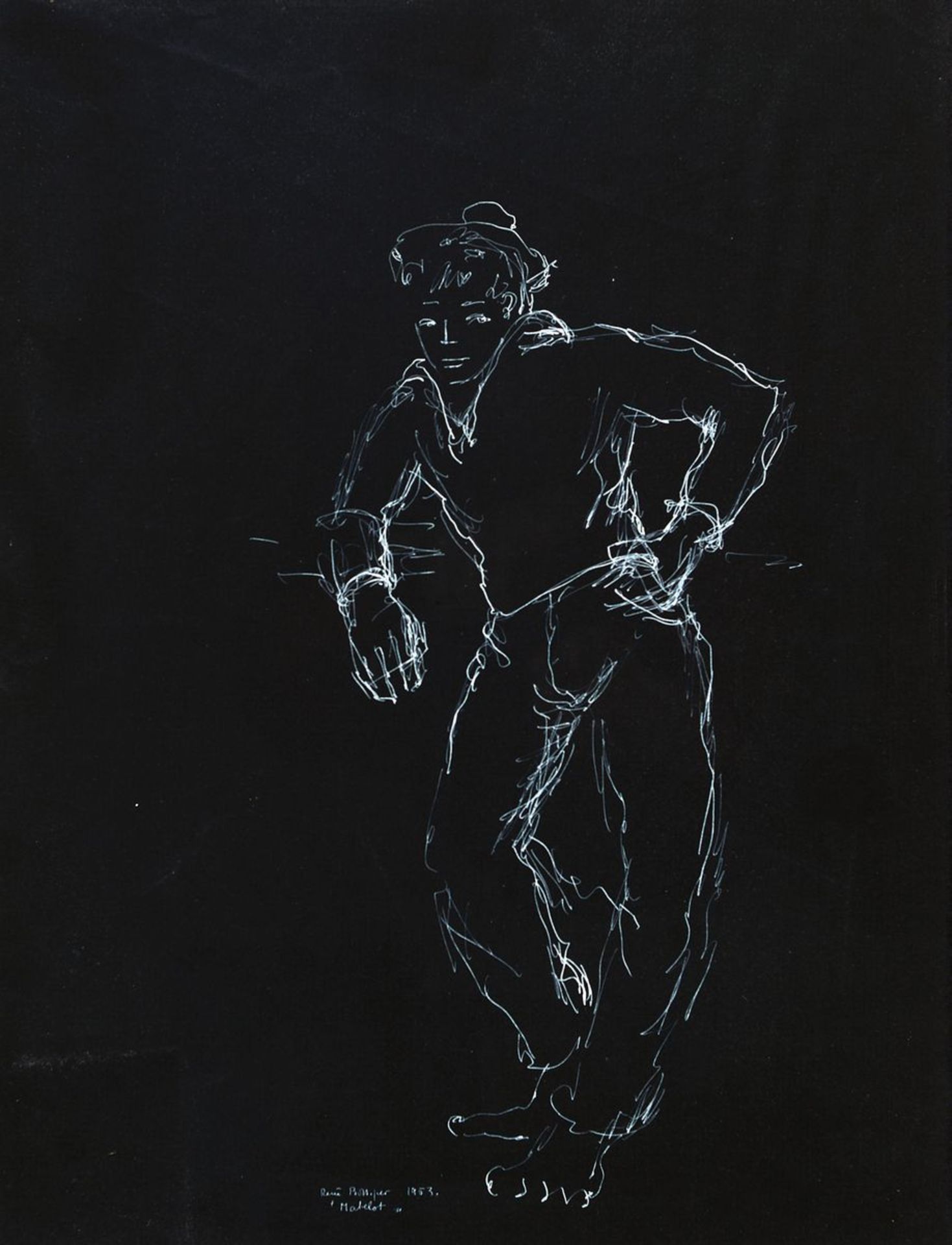 René Bolliger, 1911-1971, 'Matelot', weiße Gouache auf