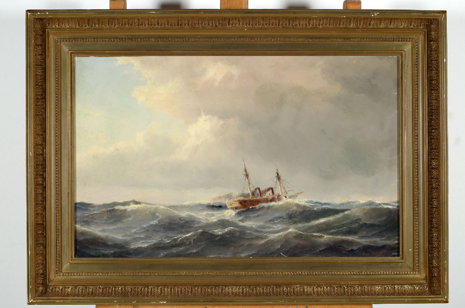Carl Ludwig Bille, 1815-1898 Kopenhagen,  Dampfschiff auf