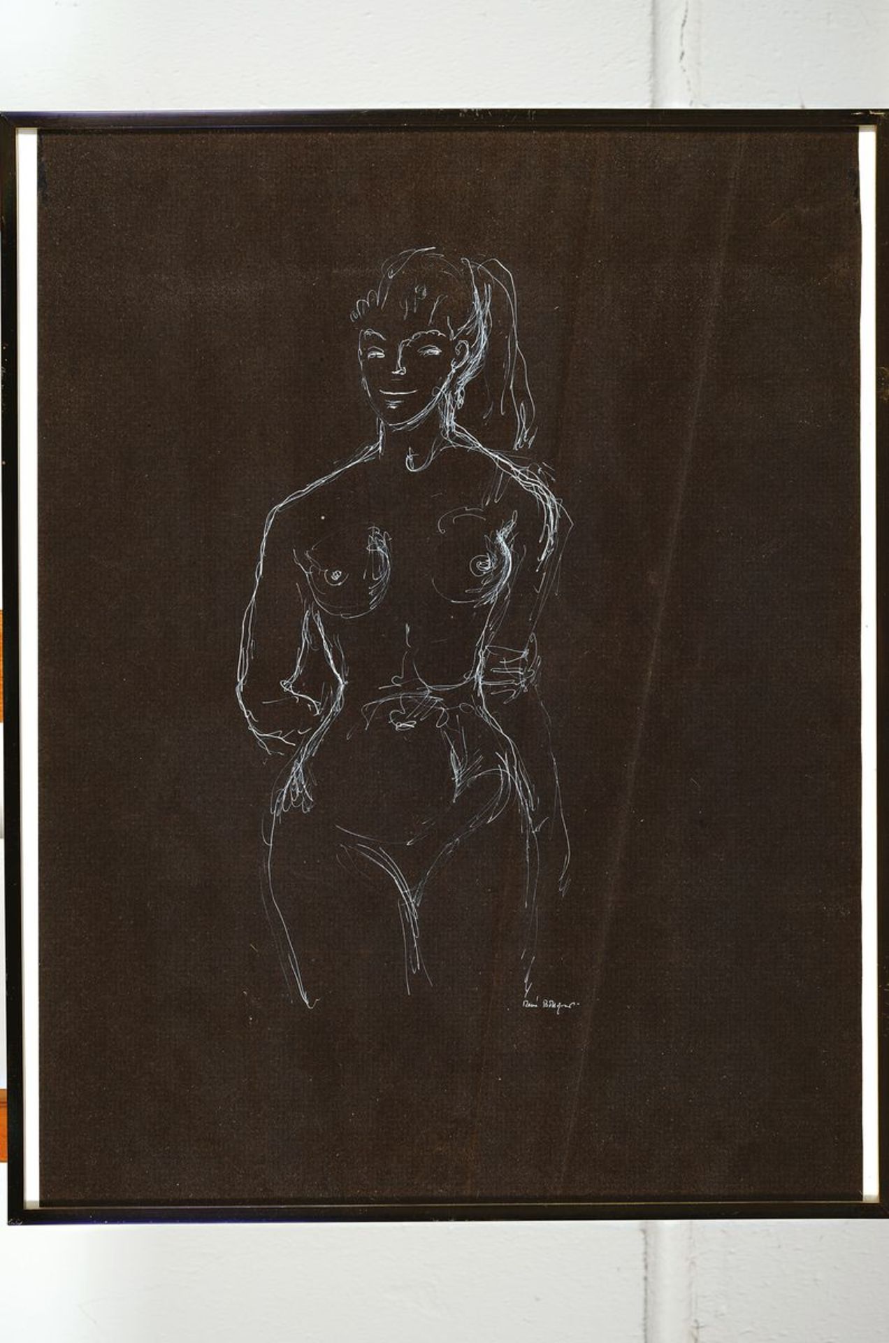 René Bolliger, 1911-1971, weiblicher Akt, weiße Gouache - Image 3 of 3