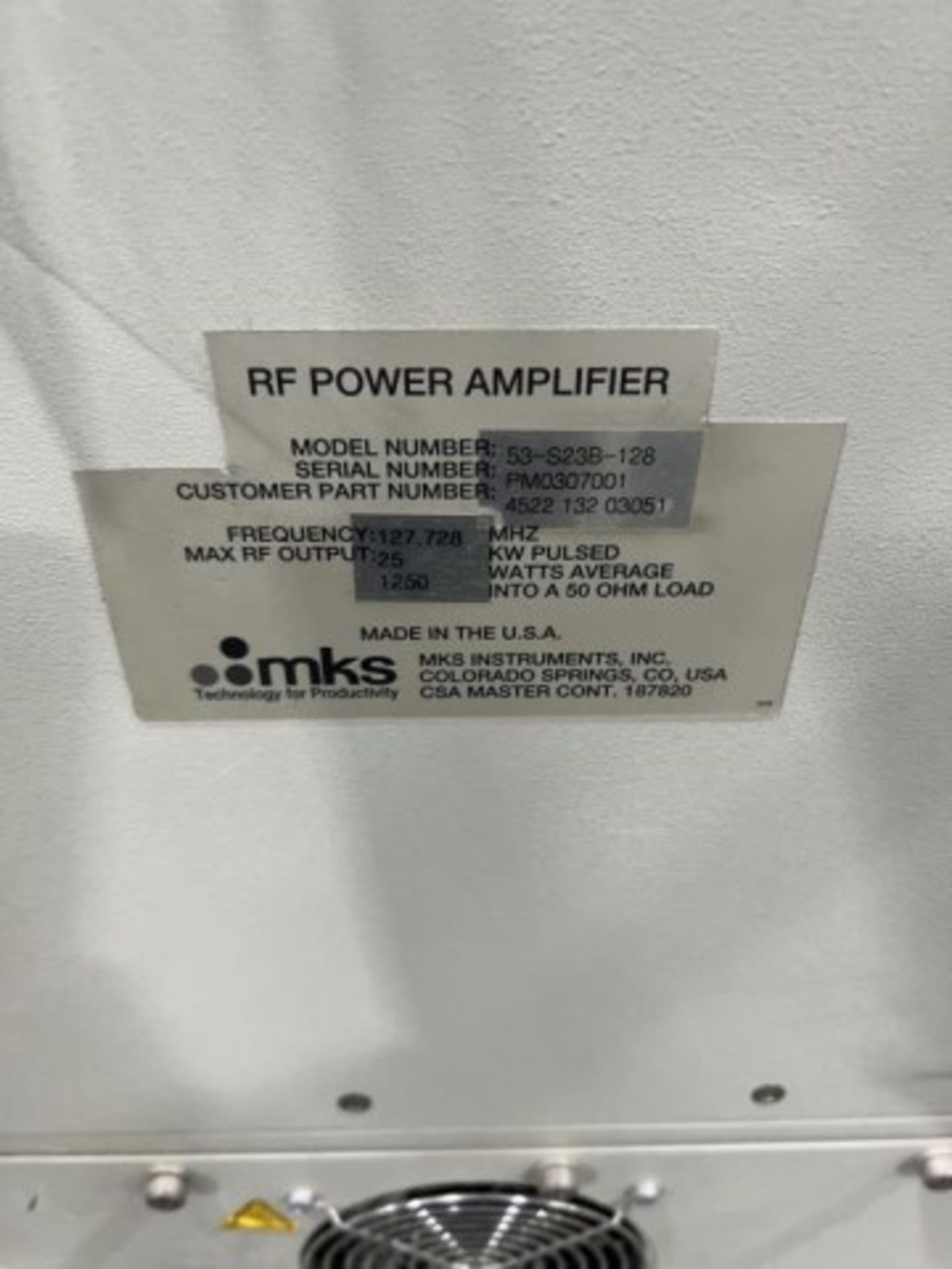 MKS RF Power Amplifier - Image 3 of 3