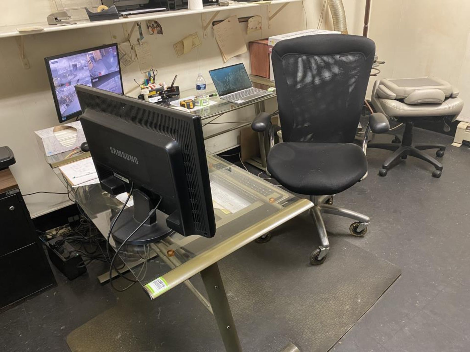 L-Shaped Glass Desk