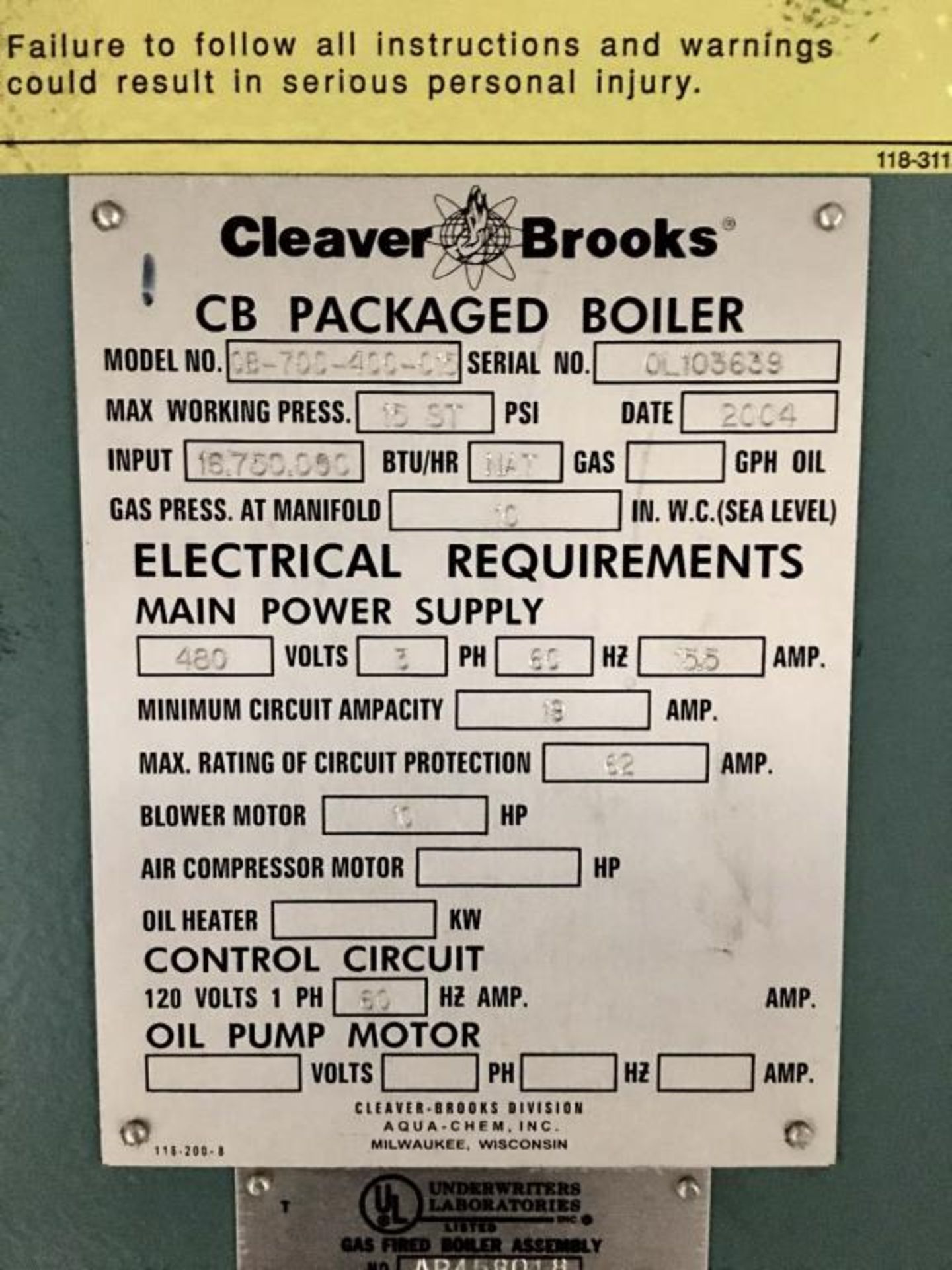 Cleaver Brooks Boiler - Image 11 of 14