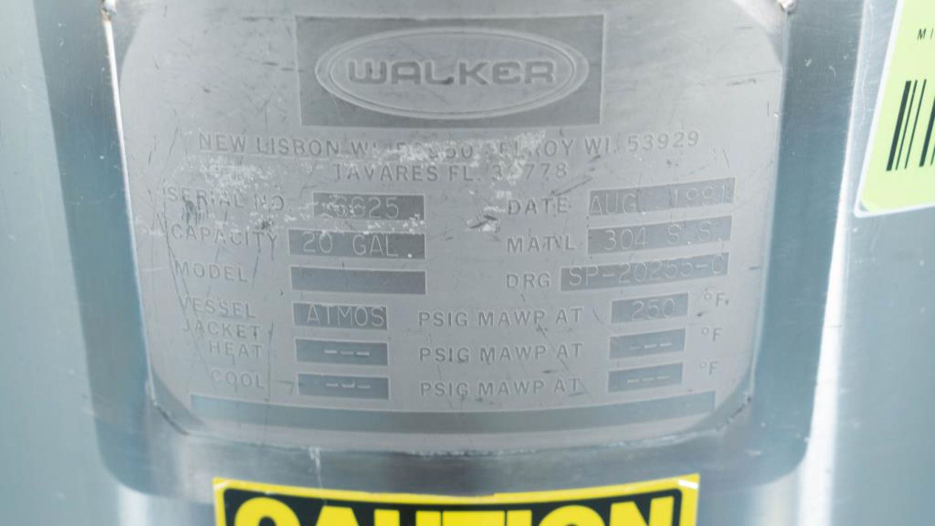 Walker 20 Gallon Stainless Steel Mixing Tank - Image 10 of 13