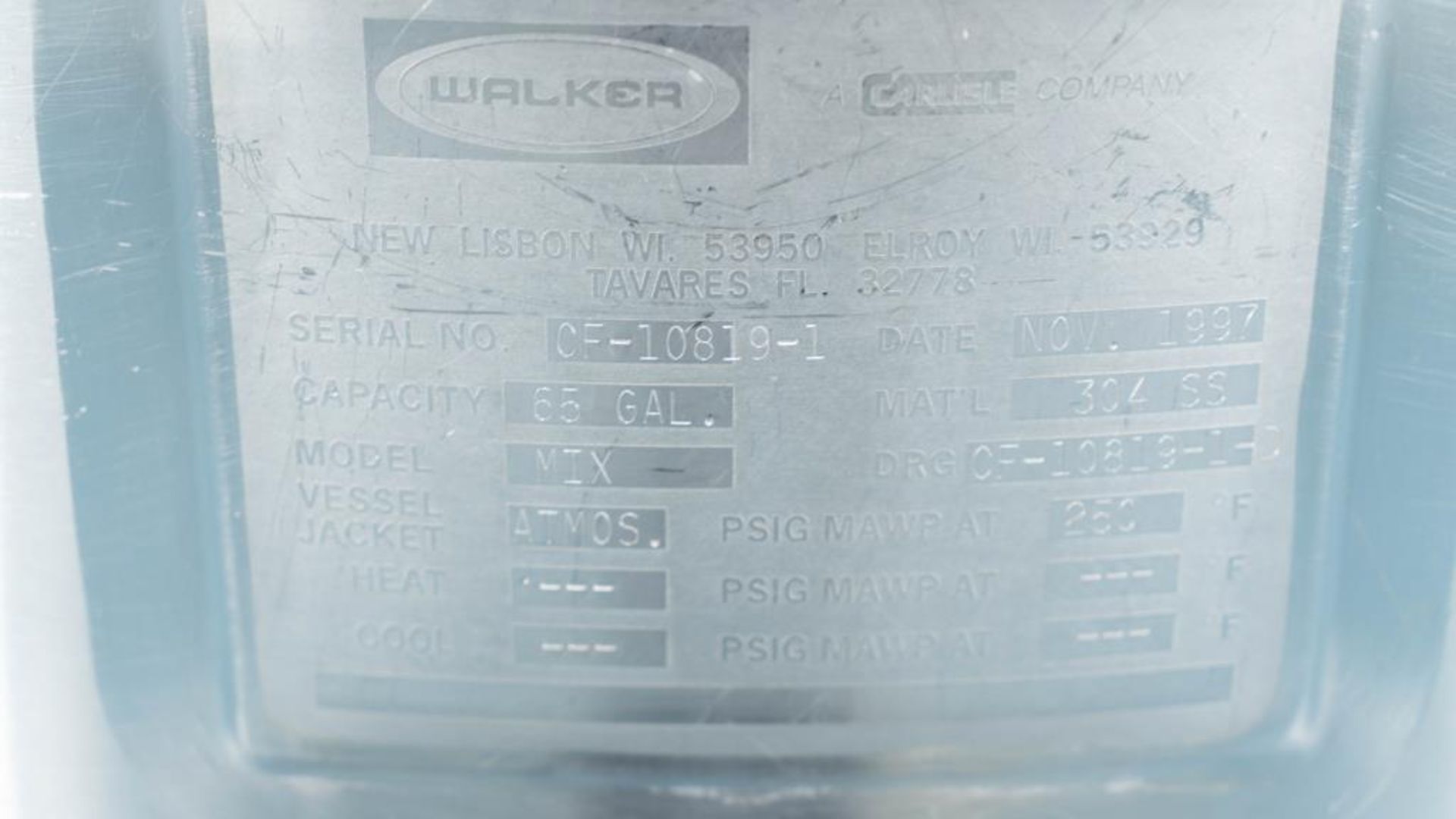 Walker 65 Gallon Stainless Steel Mixing Tank - Image 11 of 13