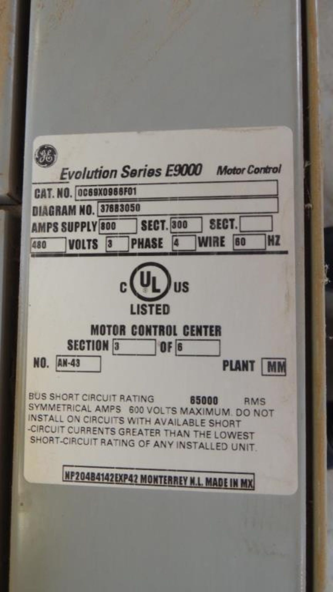 GE Motor Control Center - Image 16 of 16