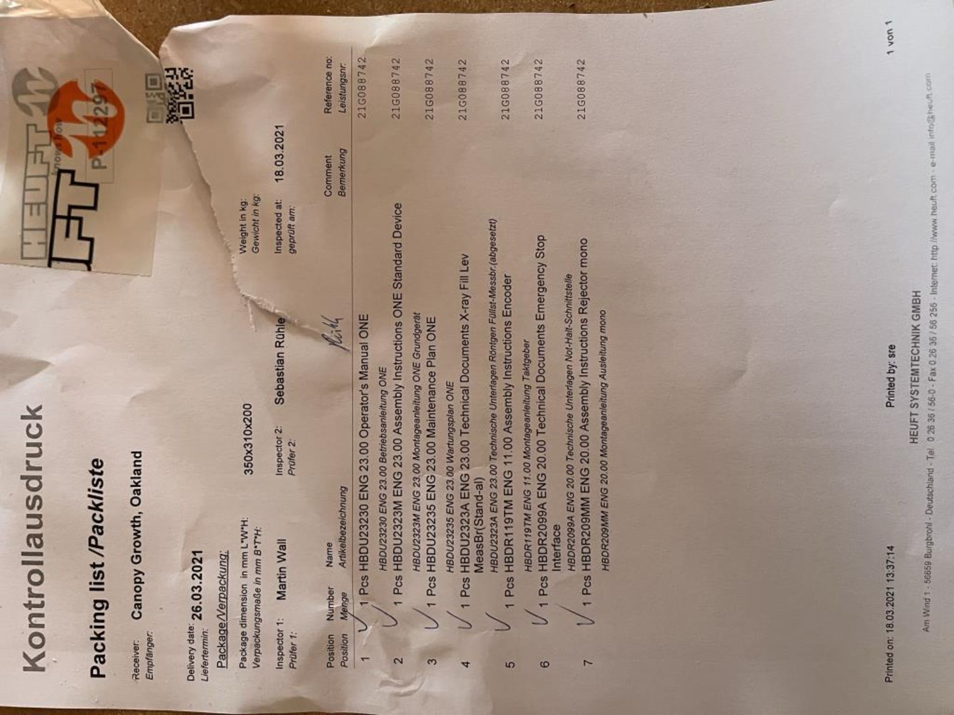 HEUFT X-ray Inspection - Image 4 of 5