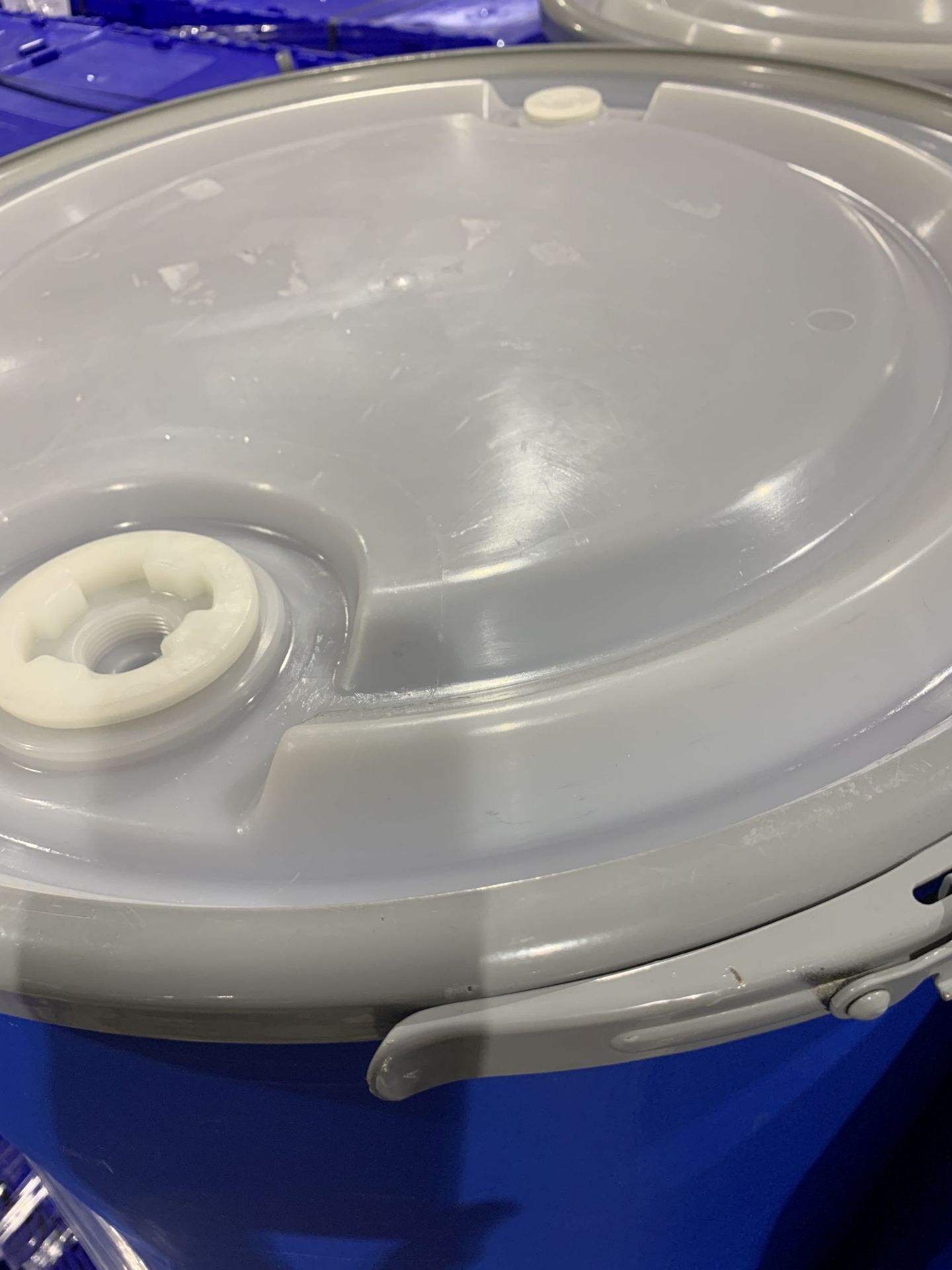 Uline 55 Gallon Blue Plastic Drums - Image 2 of 4