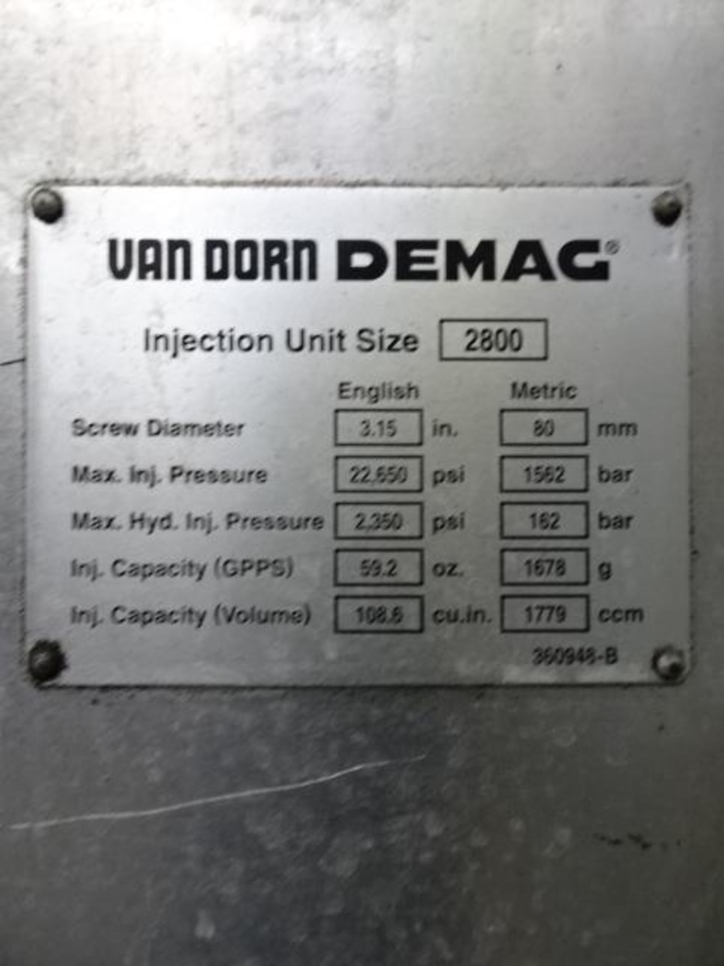 Van Dorn Injecting Molding Machine - Image 8 of 8