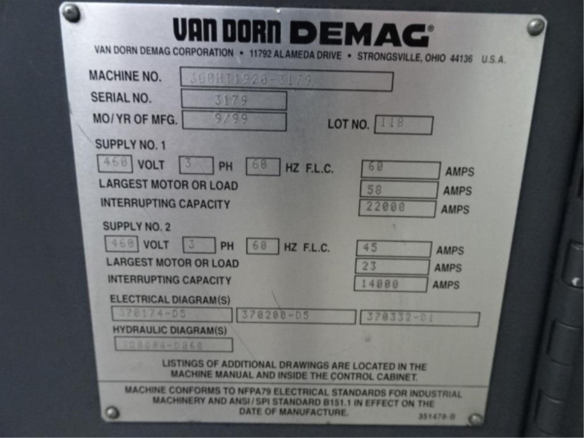 Van Dorn Injecting Molding Machine - Image 6 of 9