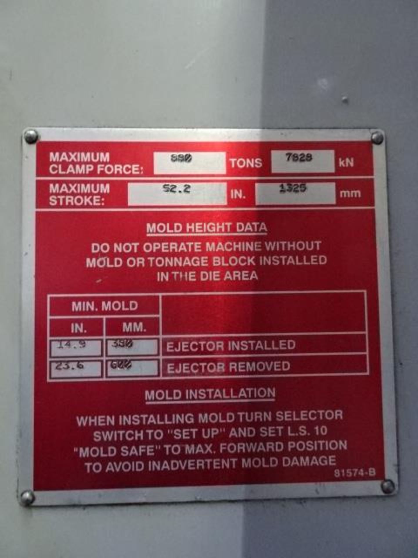 Van Dorn Injecting Molding Machine - Image 7 of 8