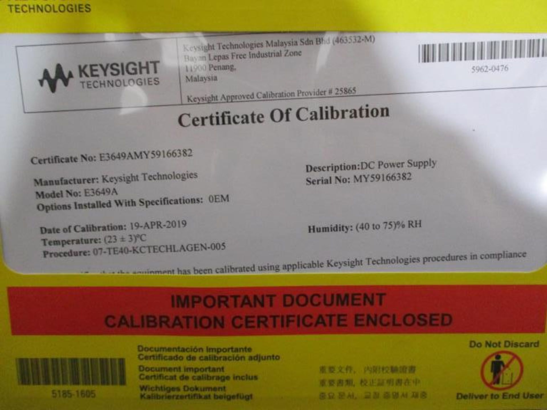 Keysight Dual Output DC Power Supply - Image 4 of 4