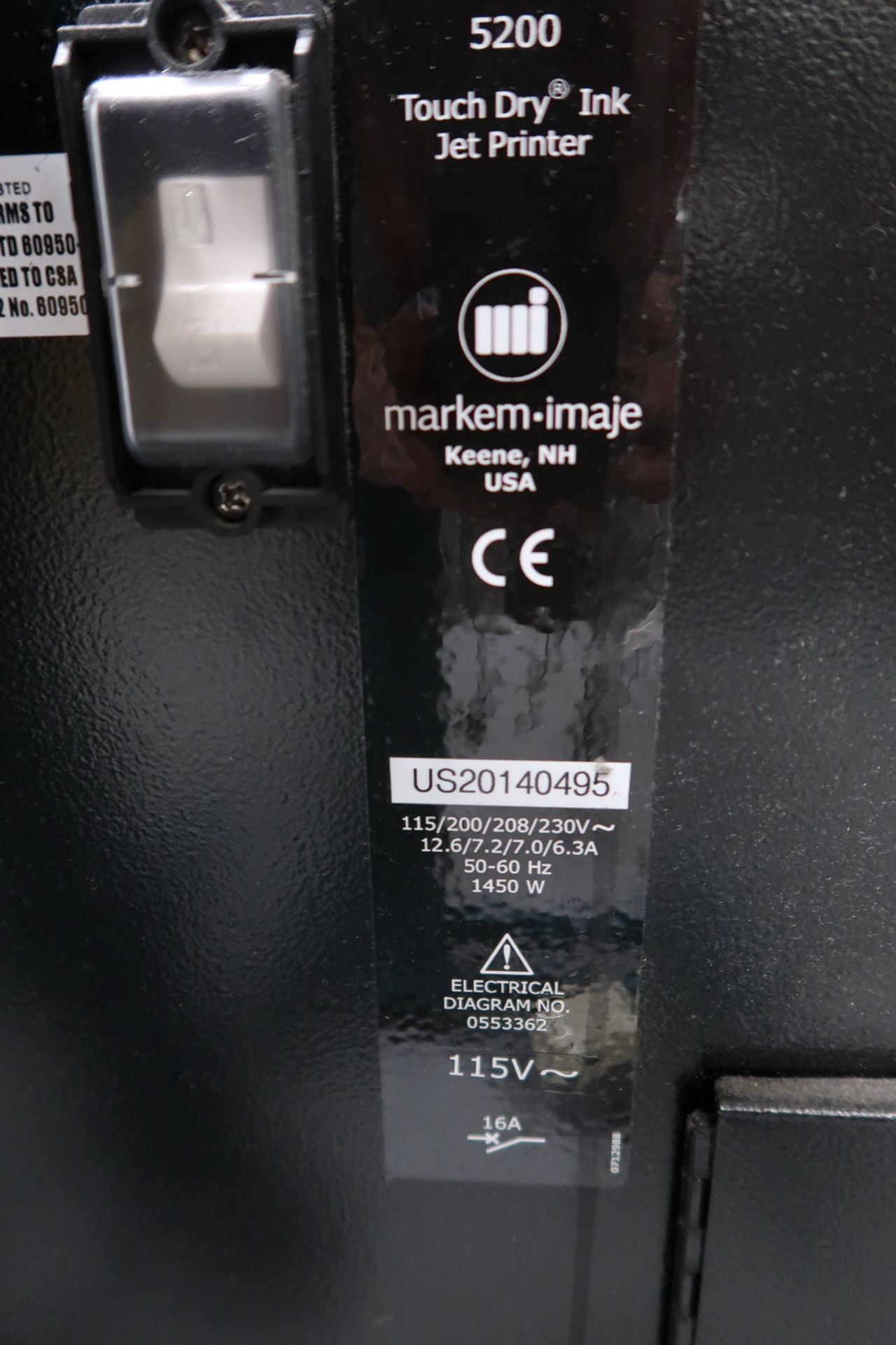 Markem Touch Dry High Resolution 5200 Inkjet Coder/Printer (yr. 2020) - Image 9 of 9