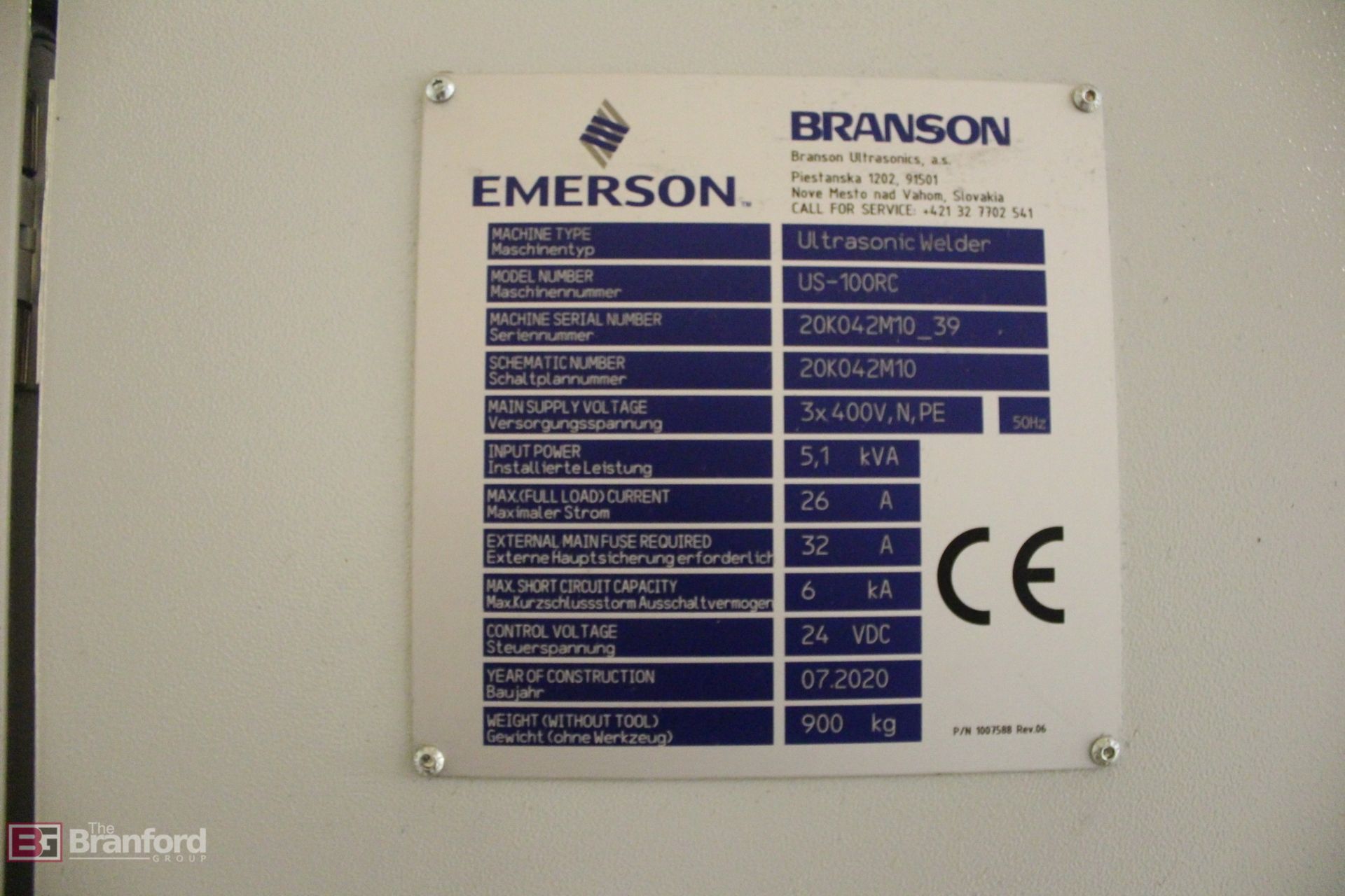 Emerson Branson US-100RC Ultrasonic Rotary Table Sealer/ Cutter - Image 3 of 3