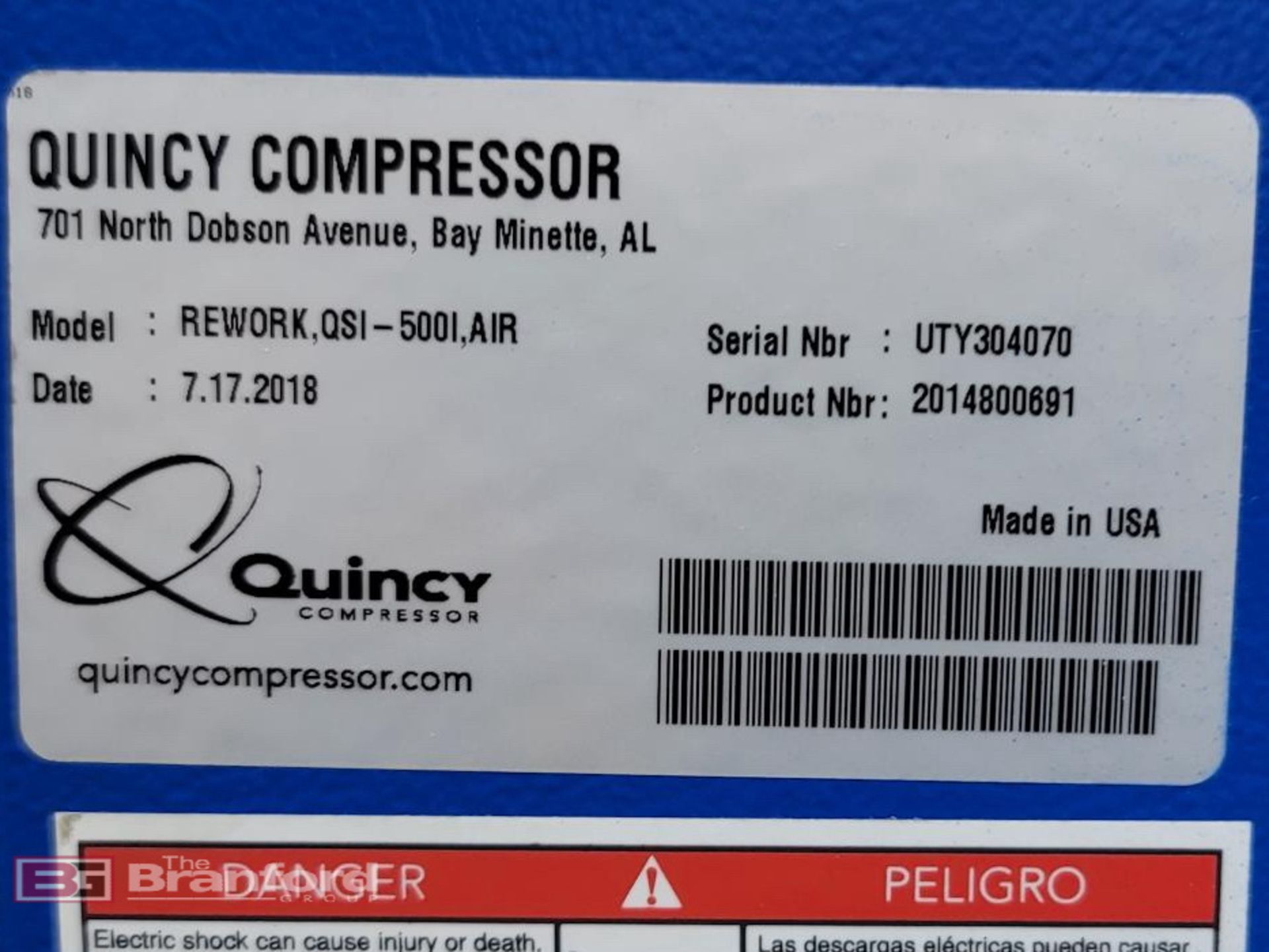 Quincy QSI-500i Air Compressor, (2018), 125-HP - Image 3 of 5