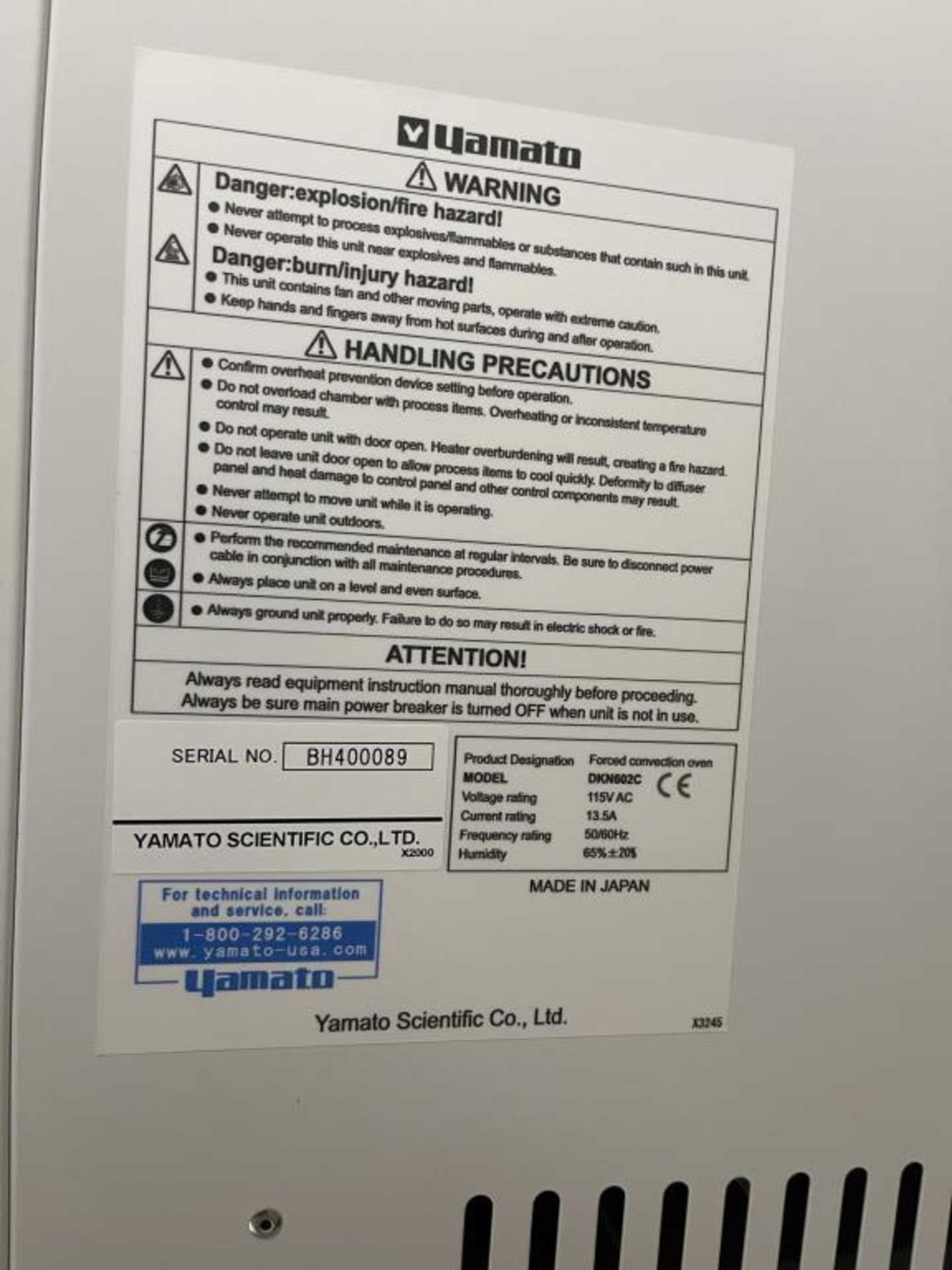 Yamato Constant Temperature Oven - Image 5 of 5