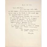 LÉONARD TSUGOUHARU FOUJITA (1886-1968) Autograph letter signed to a friend