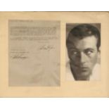 GARY COOPER (1901- 1961) Typed letter signed and photograph