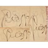 PABLO PICASSO (1881-1973) Autograph signature essays, 7 November 1950