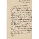 ROBERT KOCH (1843-1910) Autograph letter signed, 1887 About his colleague's work on pebrine and the